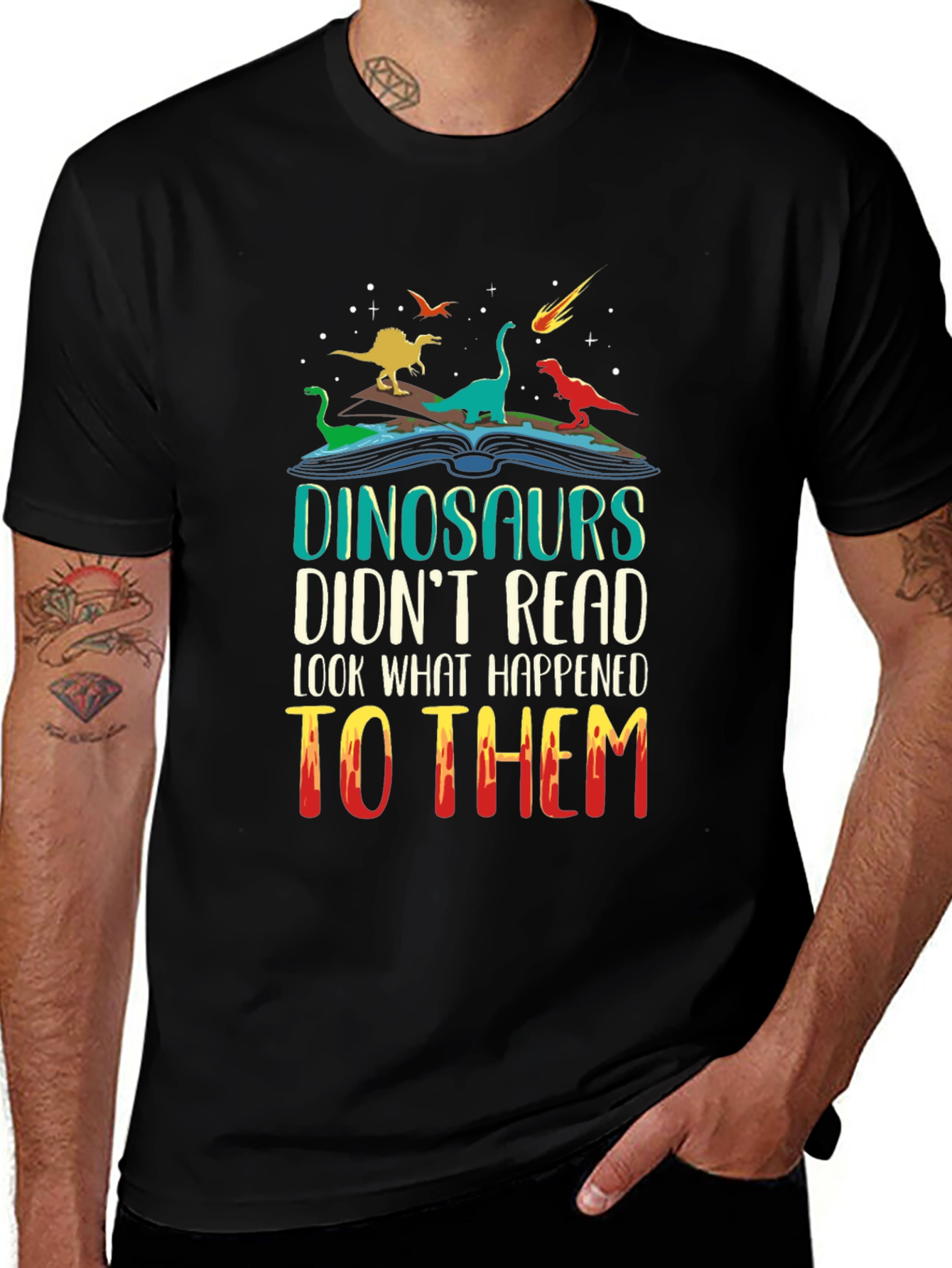 Dinosaurs Reading T-Shirt - Funny Dino Lover Tee