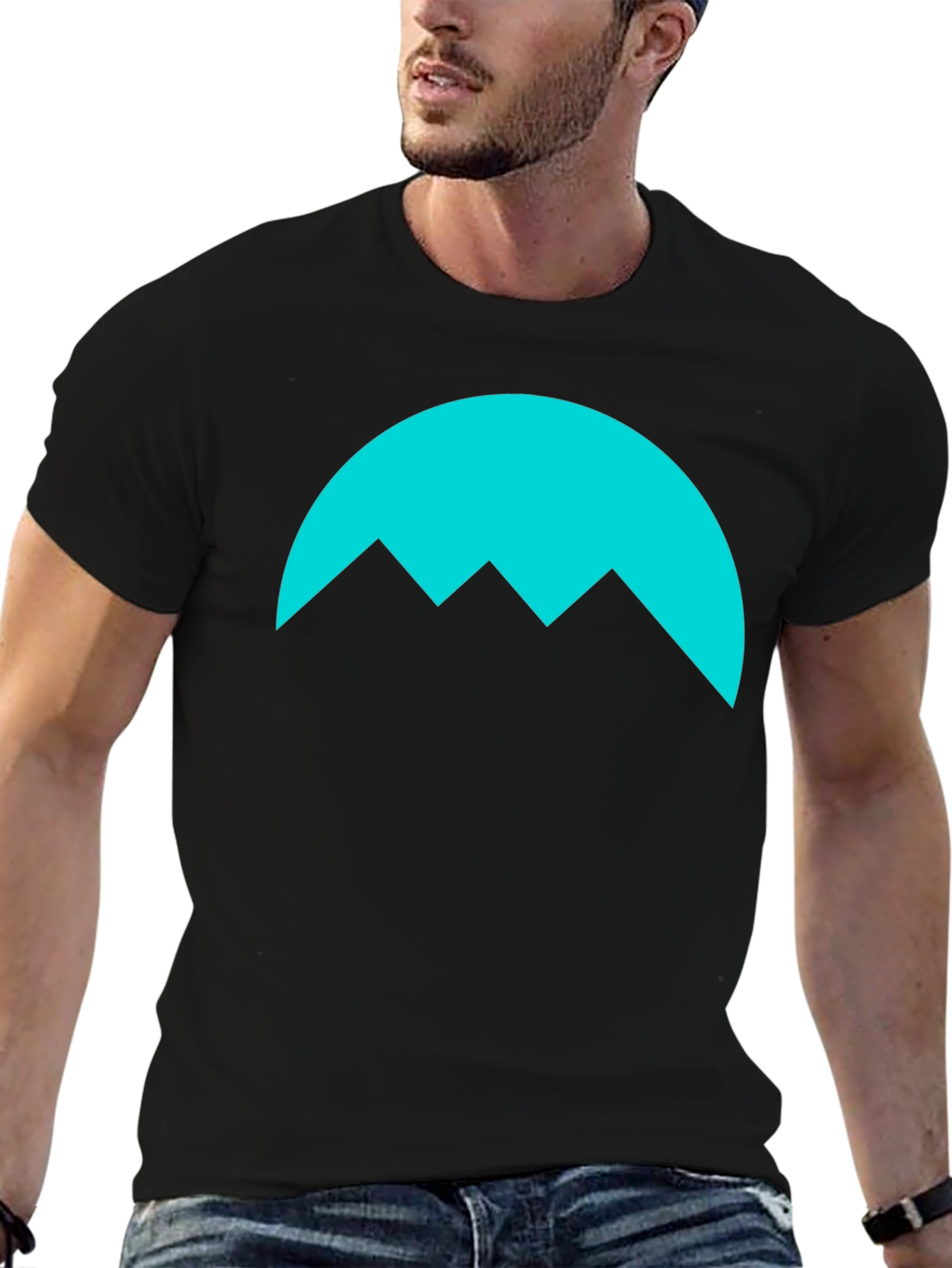 Minimalist Mountain Graphic Tee - Black