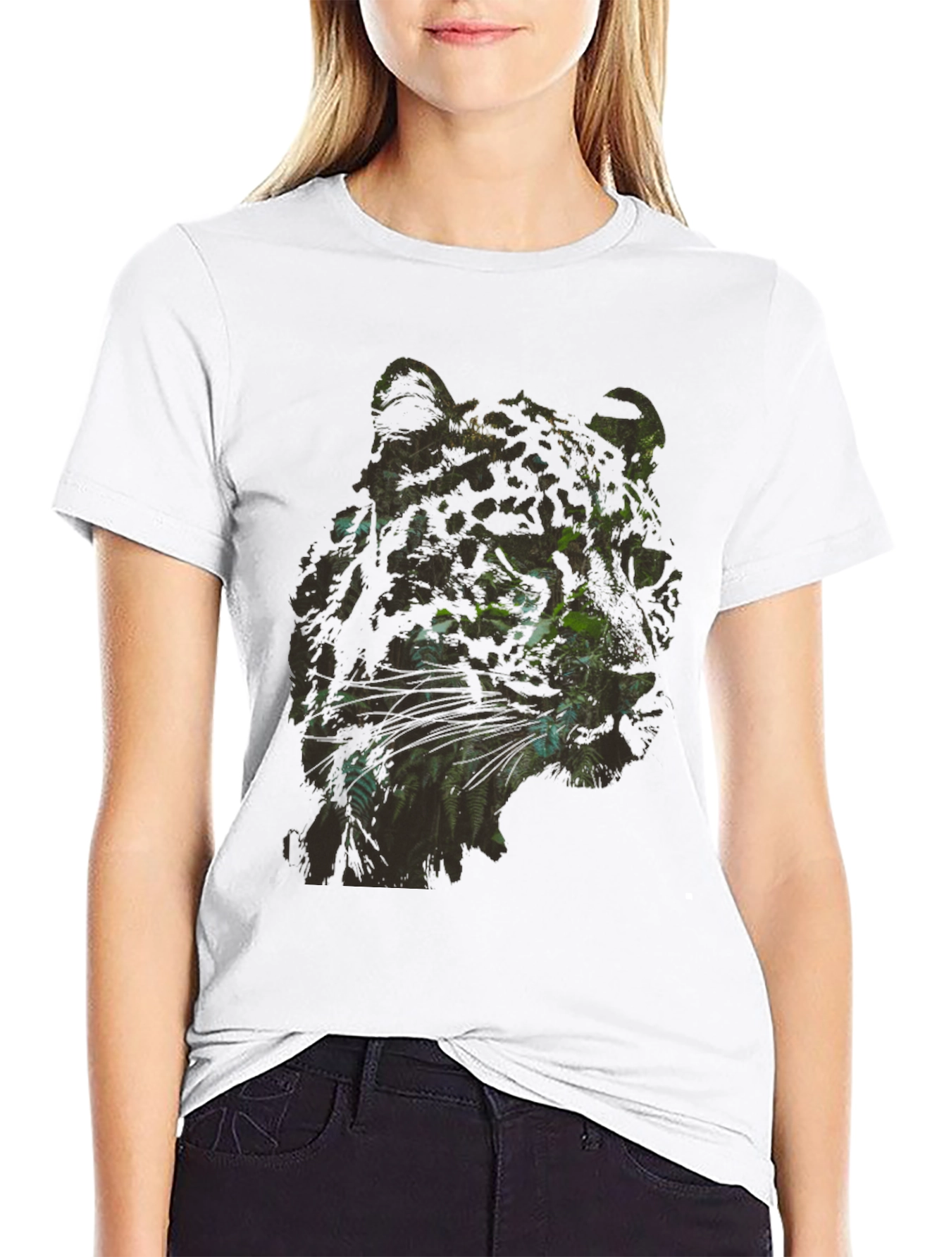 Jungle Cat Graphic T-Shirt - Black