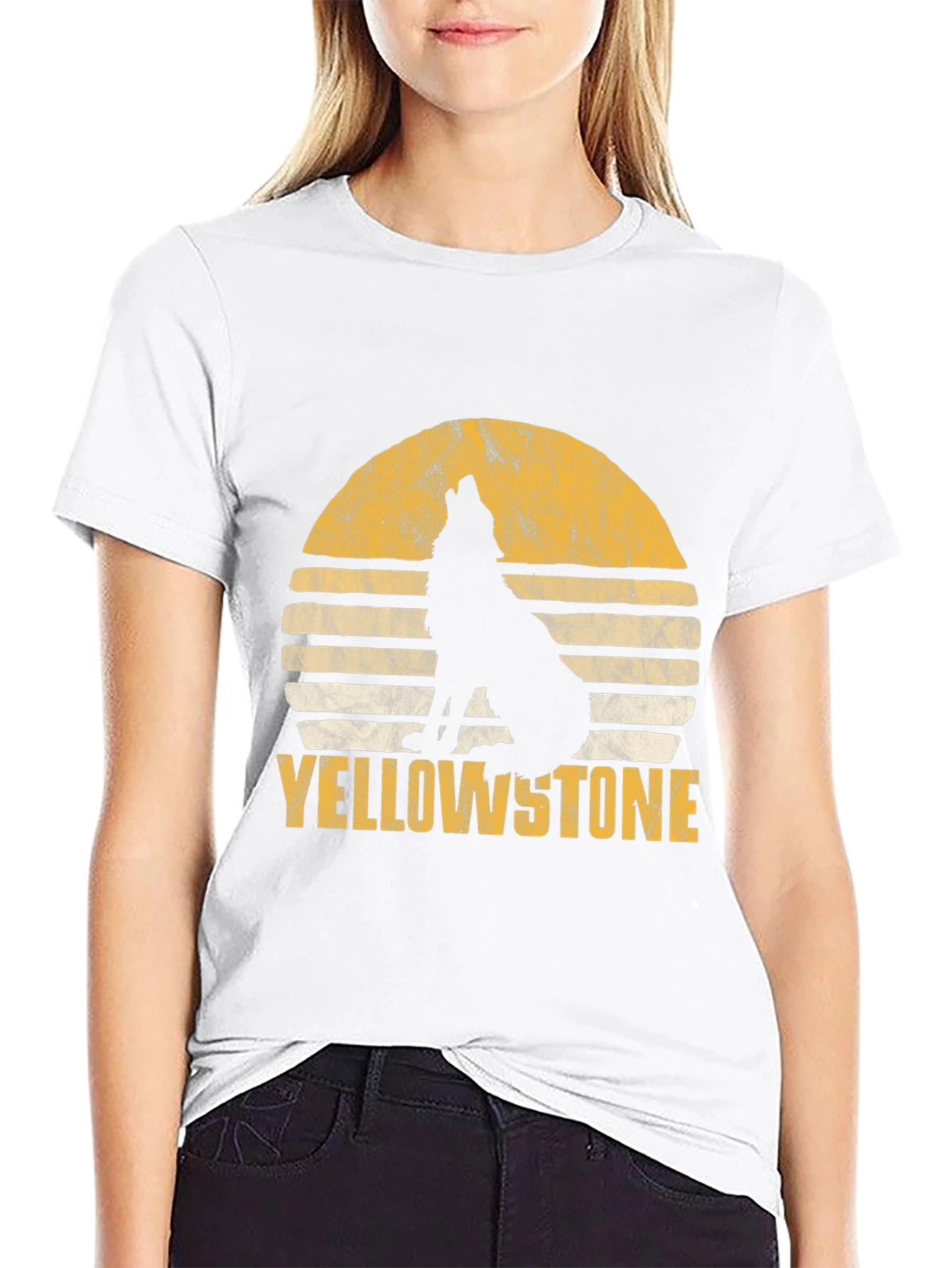 Yellowstone Wolf Sunset Graphic Tee