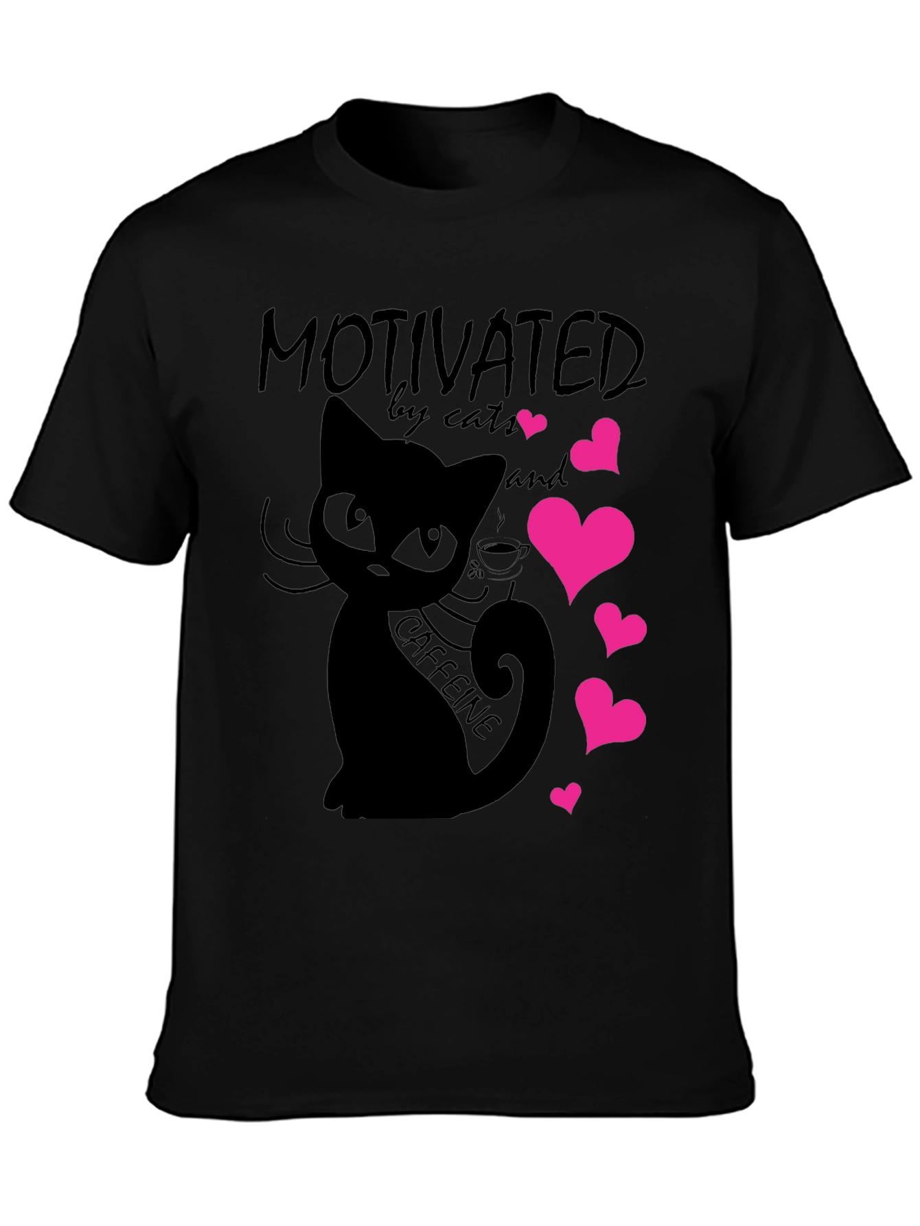 Motivated by Cats and Caffeine Graphic Tee