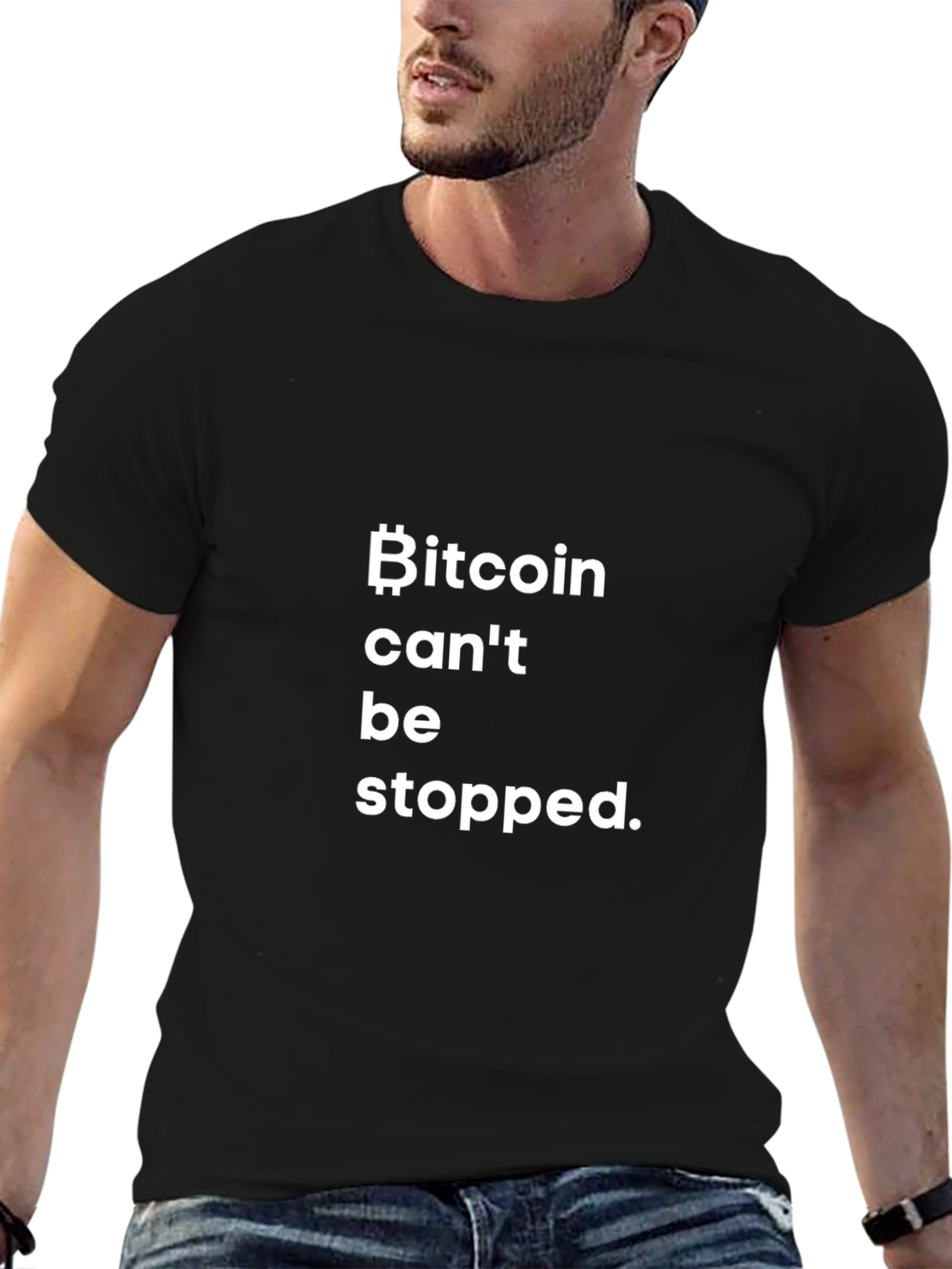 Bitcoin Cant Be Stopped - Black Graphic T-Shirt