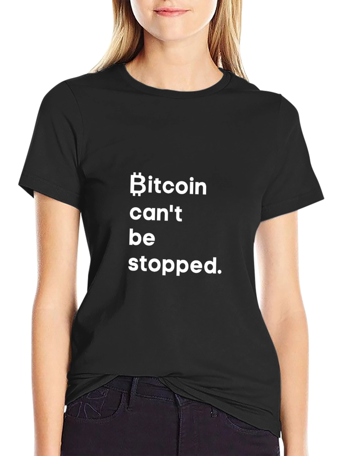 Bitcoin Cant Be Stopped - Black Graphic T-Shirt