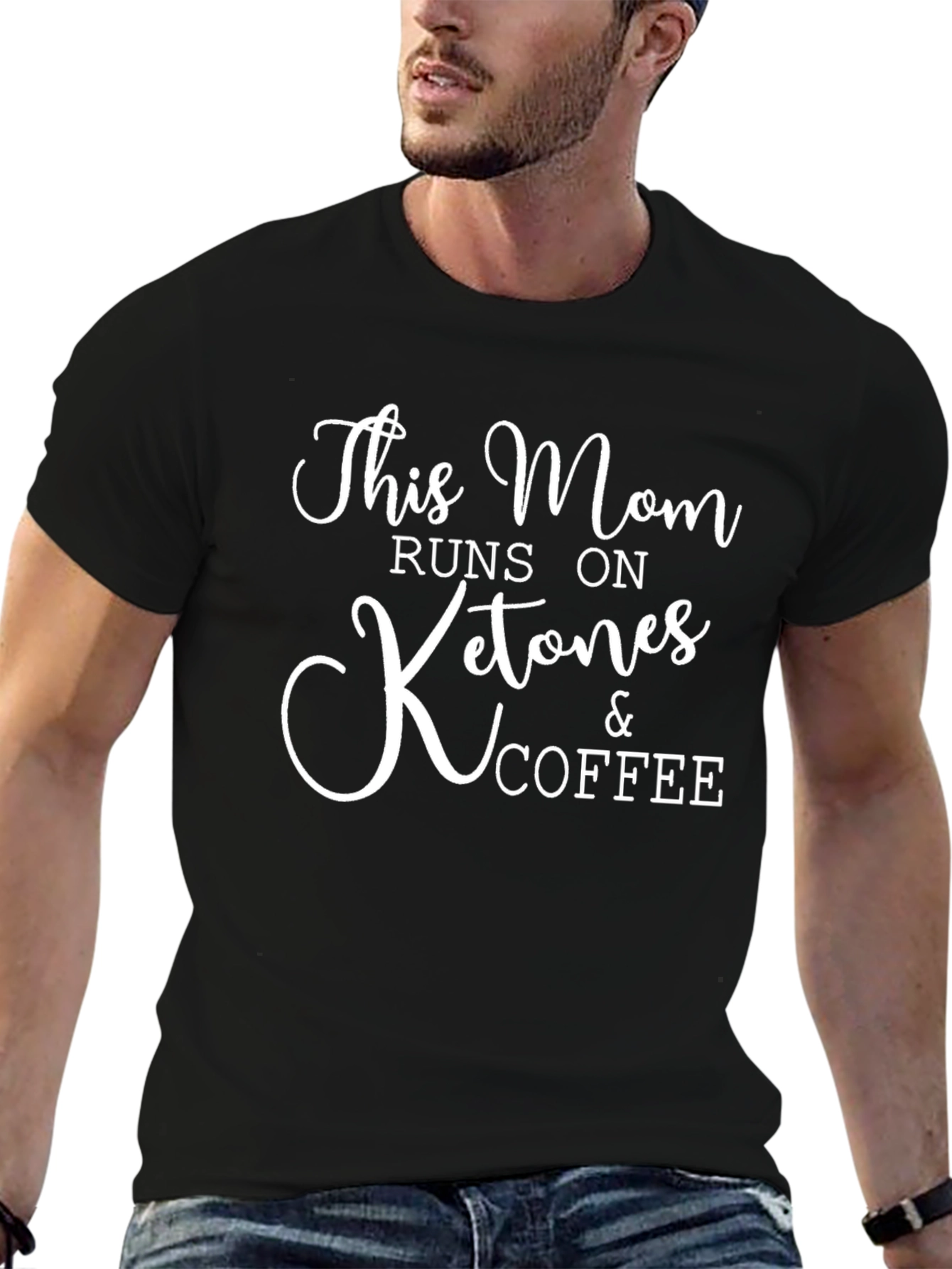This Mom Runs on Ketones & Coffee Black T-Shirt