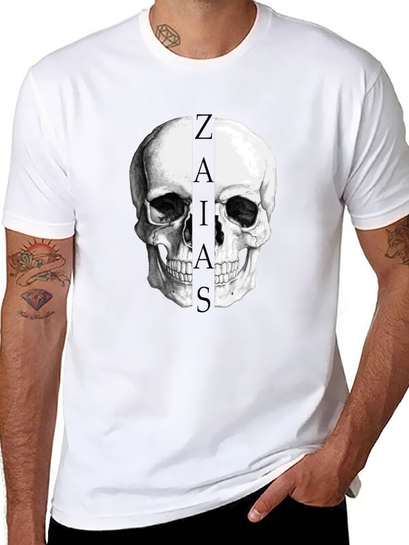Skull Graphic Black T-Shirt - Zaias Print