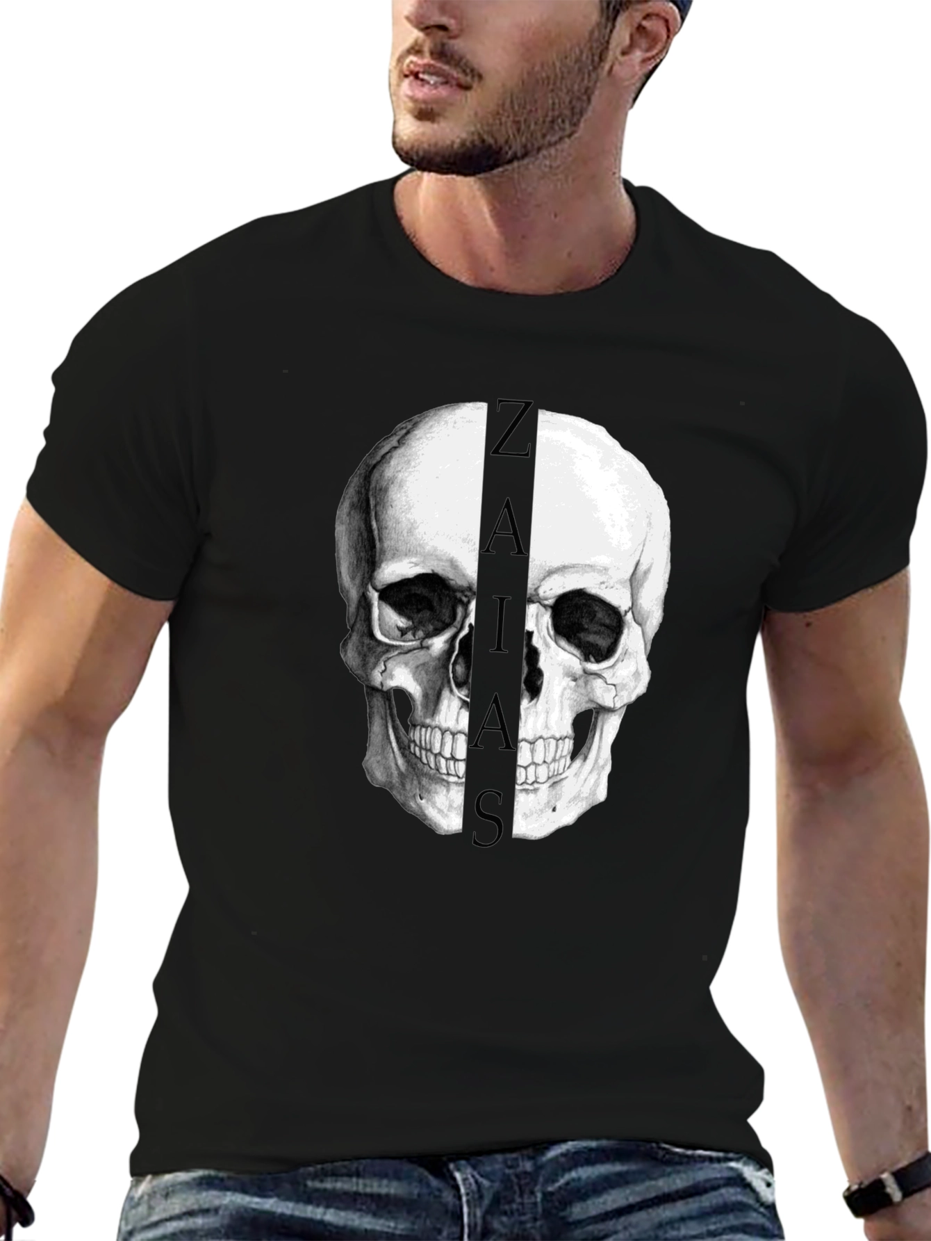 Skull Graphic Black T-Shirt - Zaias Print