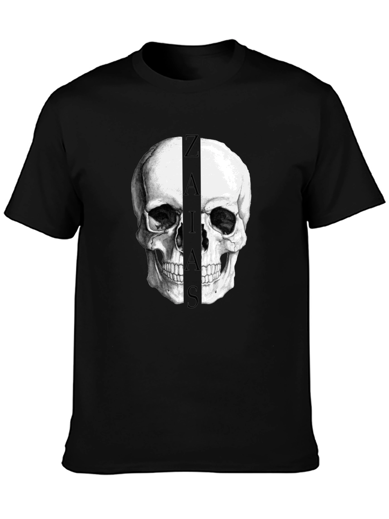 Skull Graphic Black T-Shirt - Zaias Print