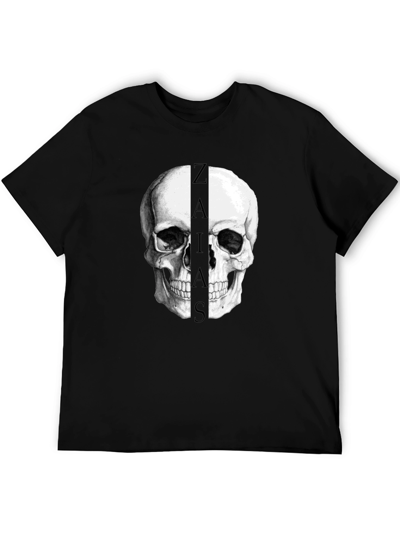 Skull Graphic Black T-Shirt - Zaias Print
