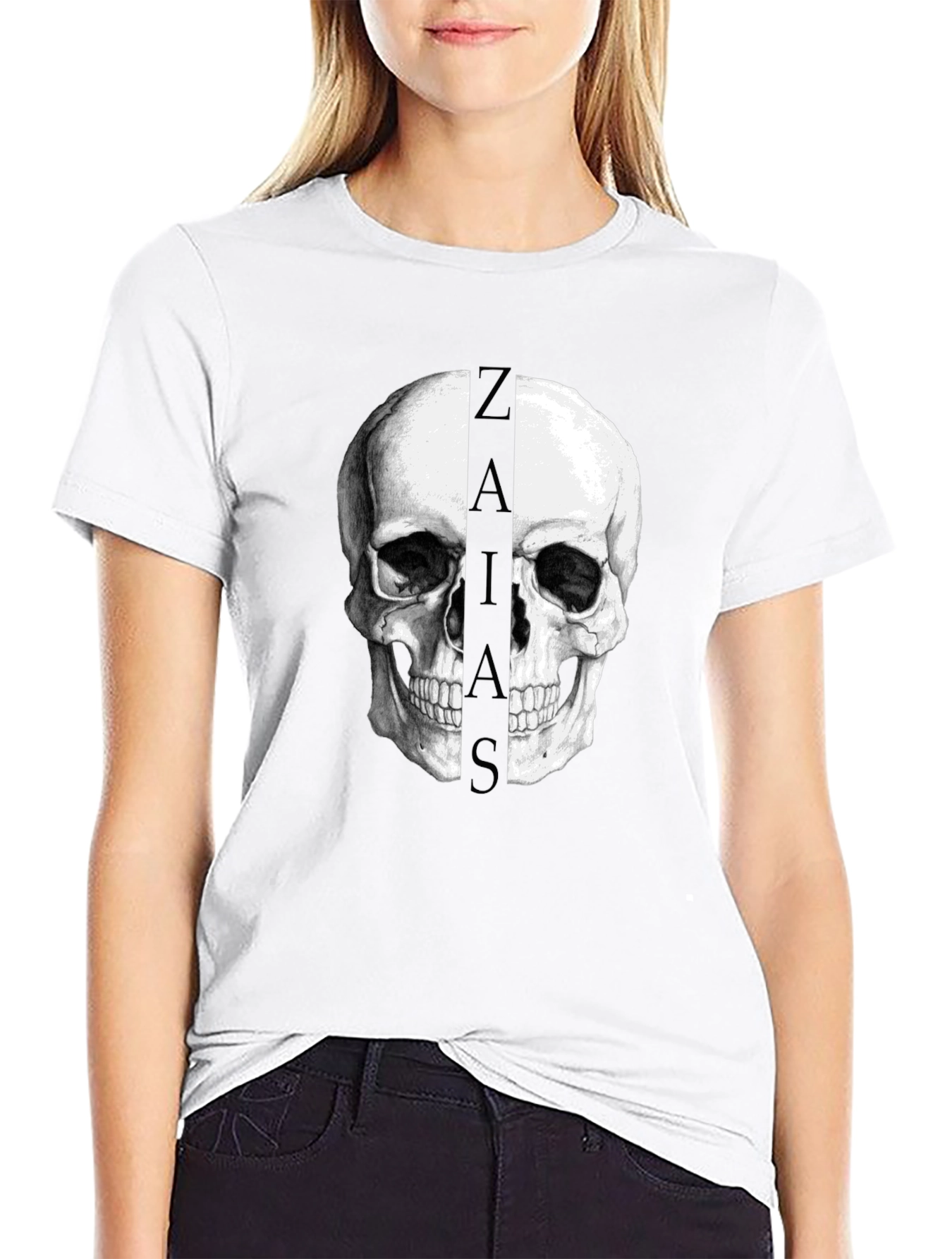 Skull Graphic Black T-Shirt - Zaias Print