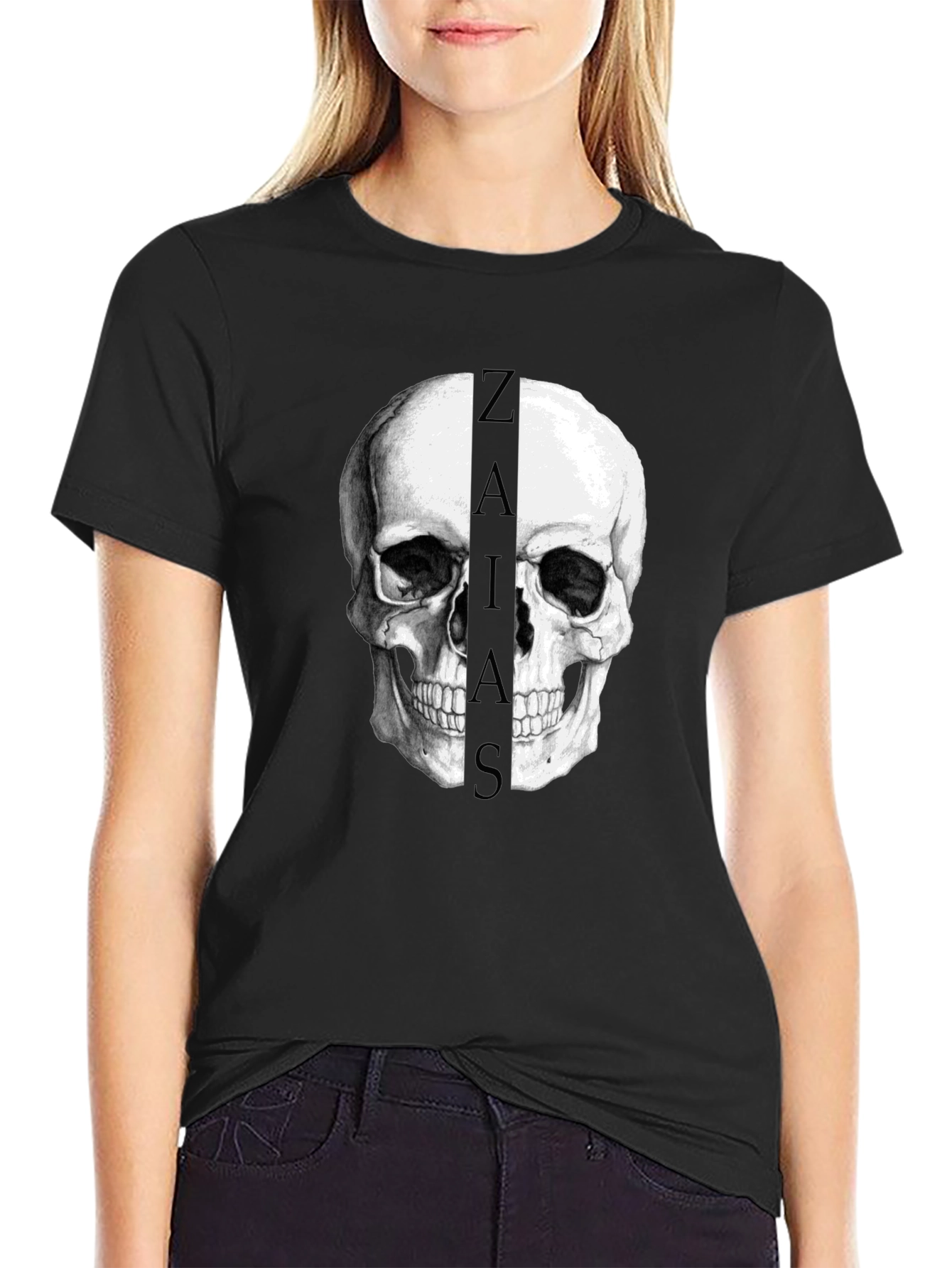 Skull Graphic Black T-Shirt - Zaias Print