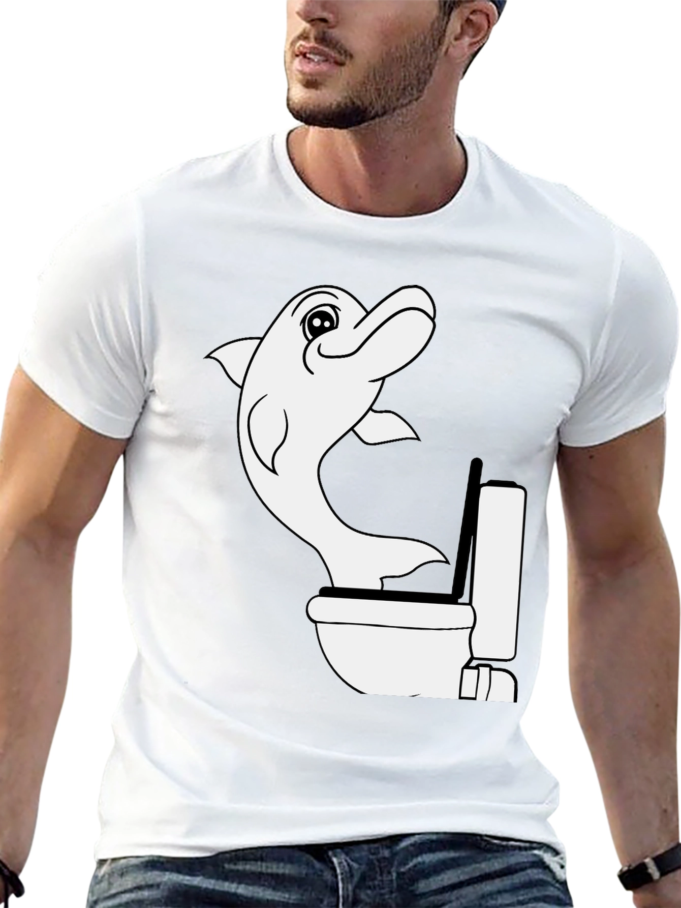 Dolphin Toilet Humor T-Shirt