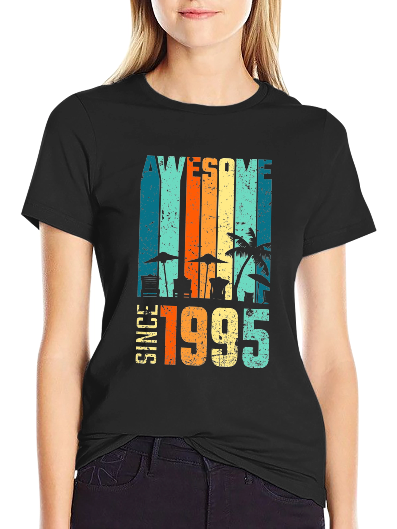 Awesome Since 1995 Beach Theme T-Shirt