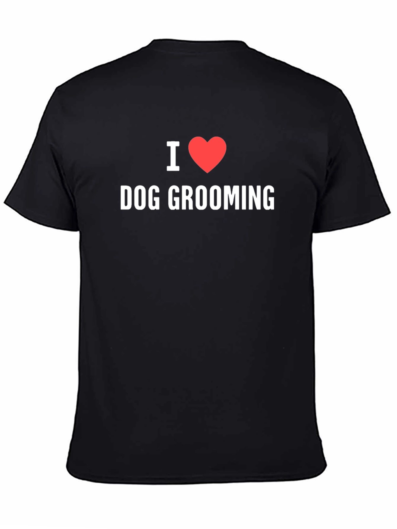 I Love Dog Grooming Graphic Tee - Black
