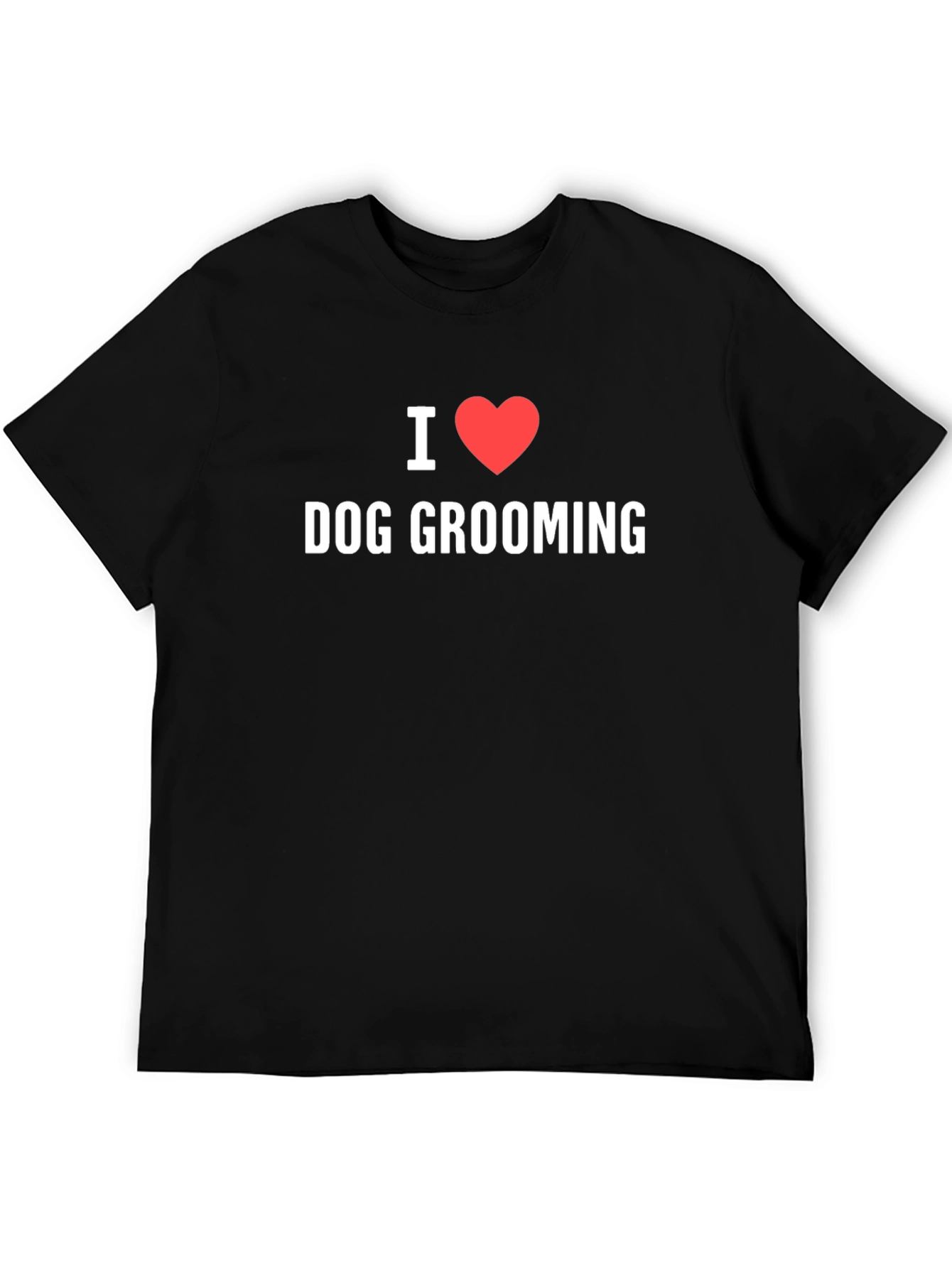 I Love Dog Grooming Graphic Tee - Black