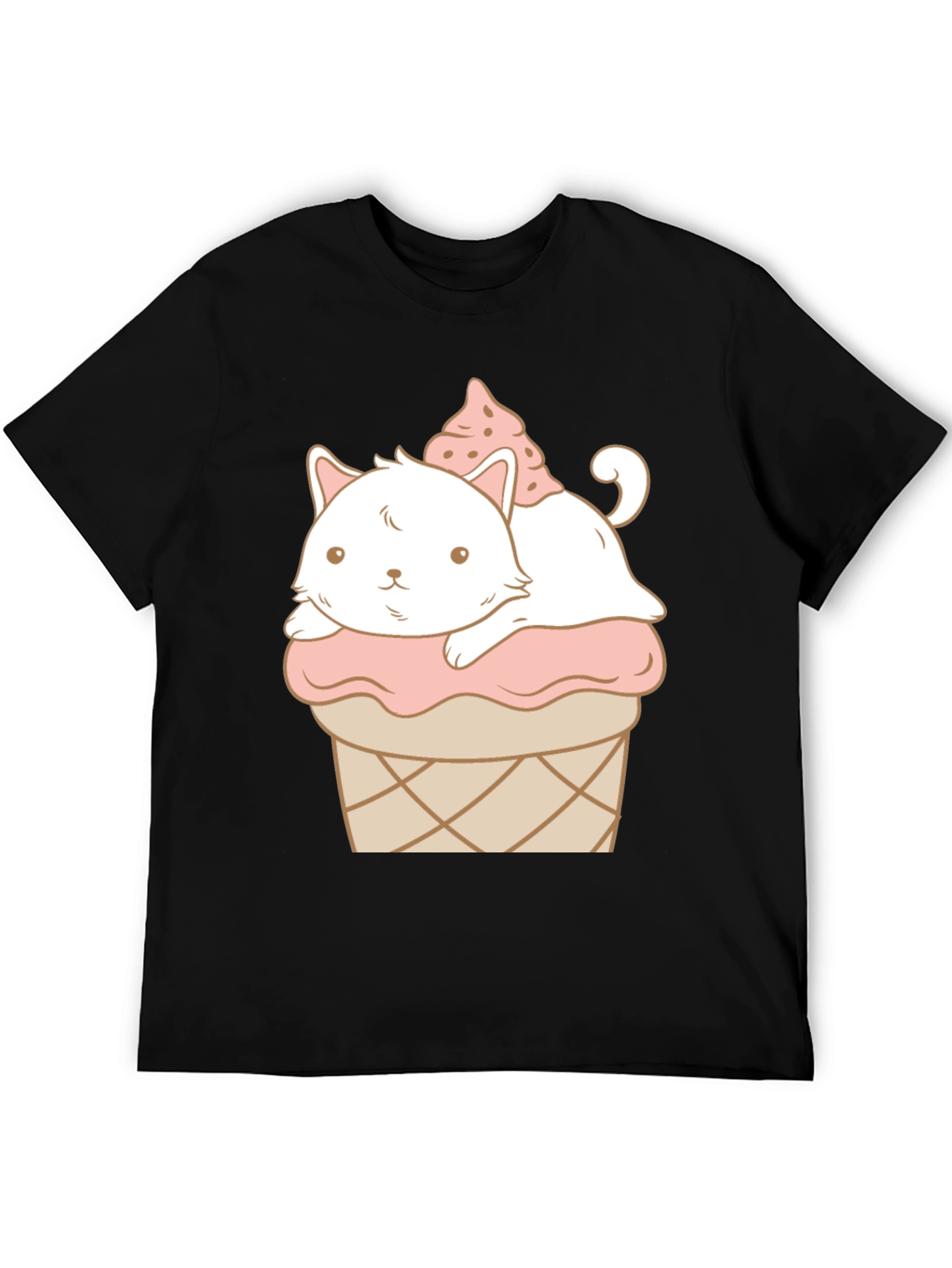 Cute Cat Ice Cream T-Shirt - Kawaii Style