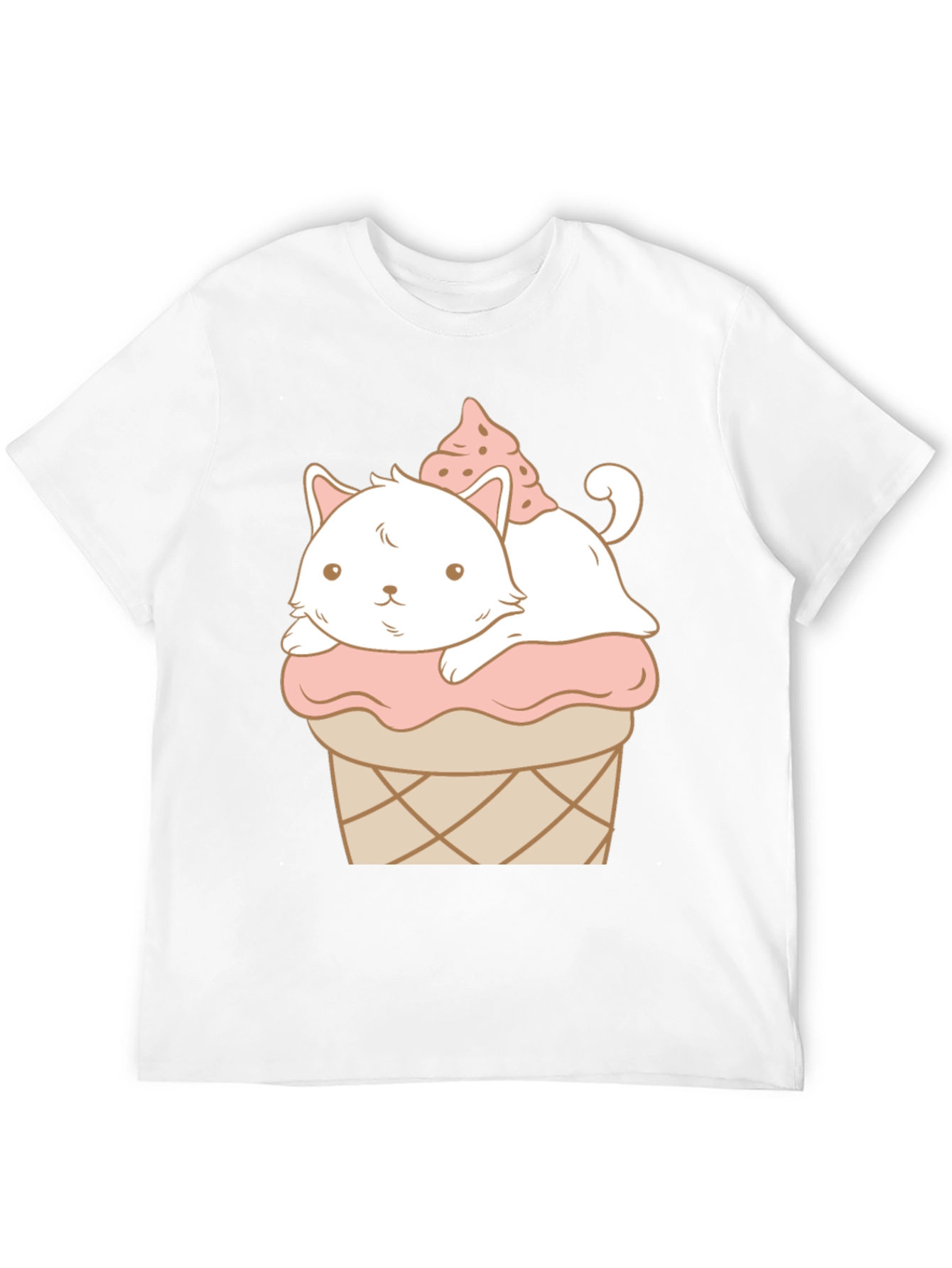 Cute Cat Ice Cream T-Shirt - Kawaii Style