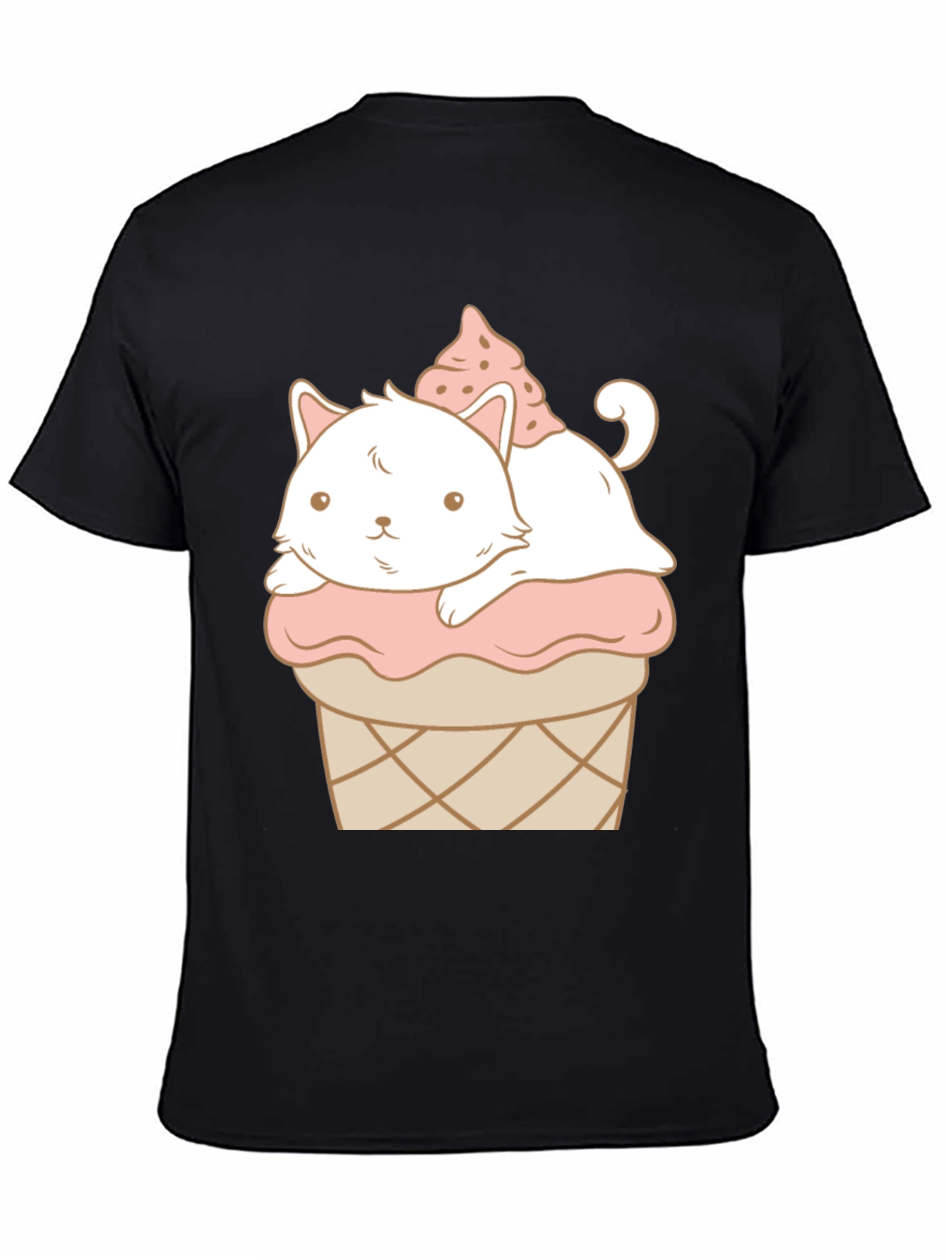 Cute Cat Ice Cream T-Shirt - Kawaii Style