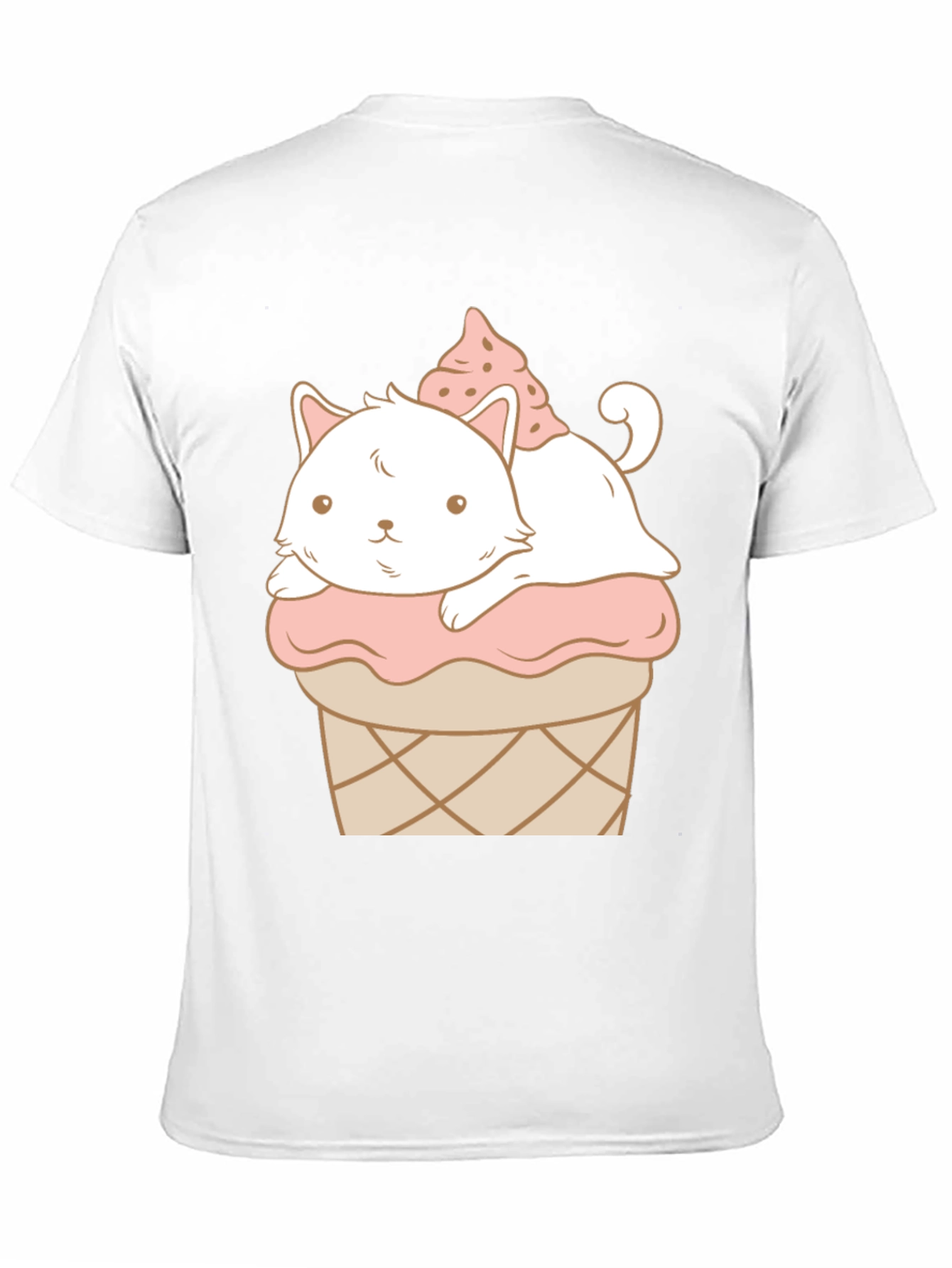 Cute Cat Ice Cream T-Shirt - Kawaii Style