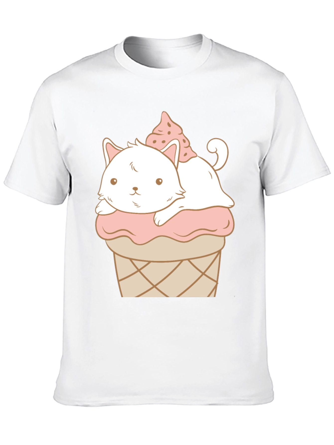 Cute Cat Ice Cream T-Shirt - Kawaii Style