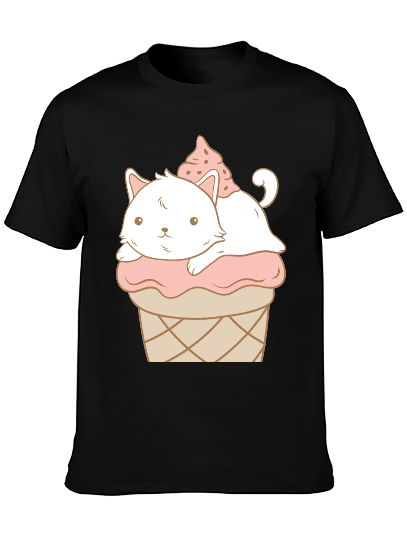 Cute Cat Ice Cream T-Shirt - Kawaii Style