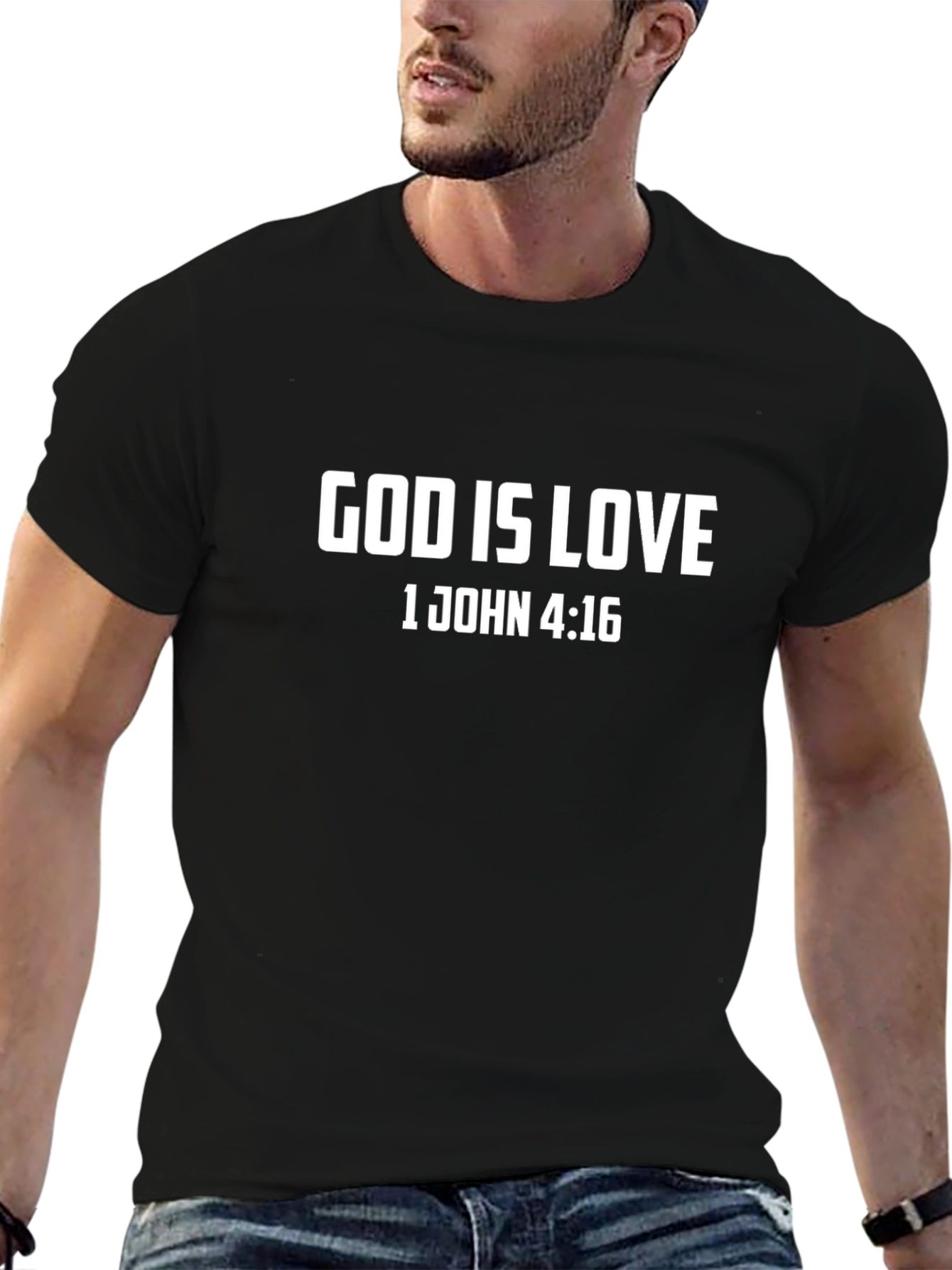God is Love Christian T-Shirt Black
