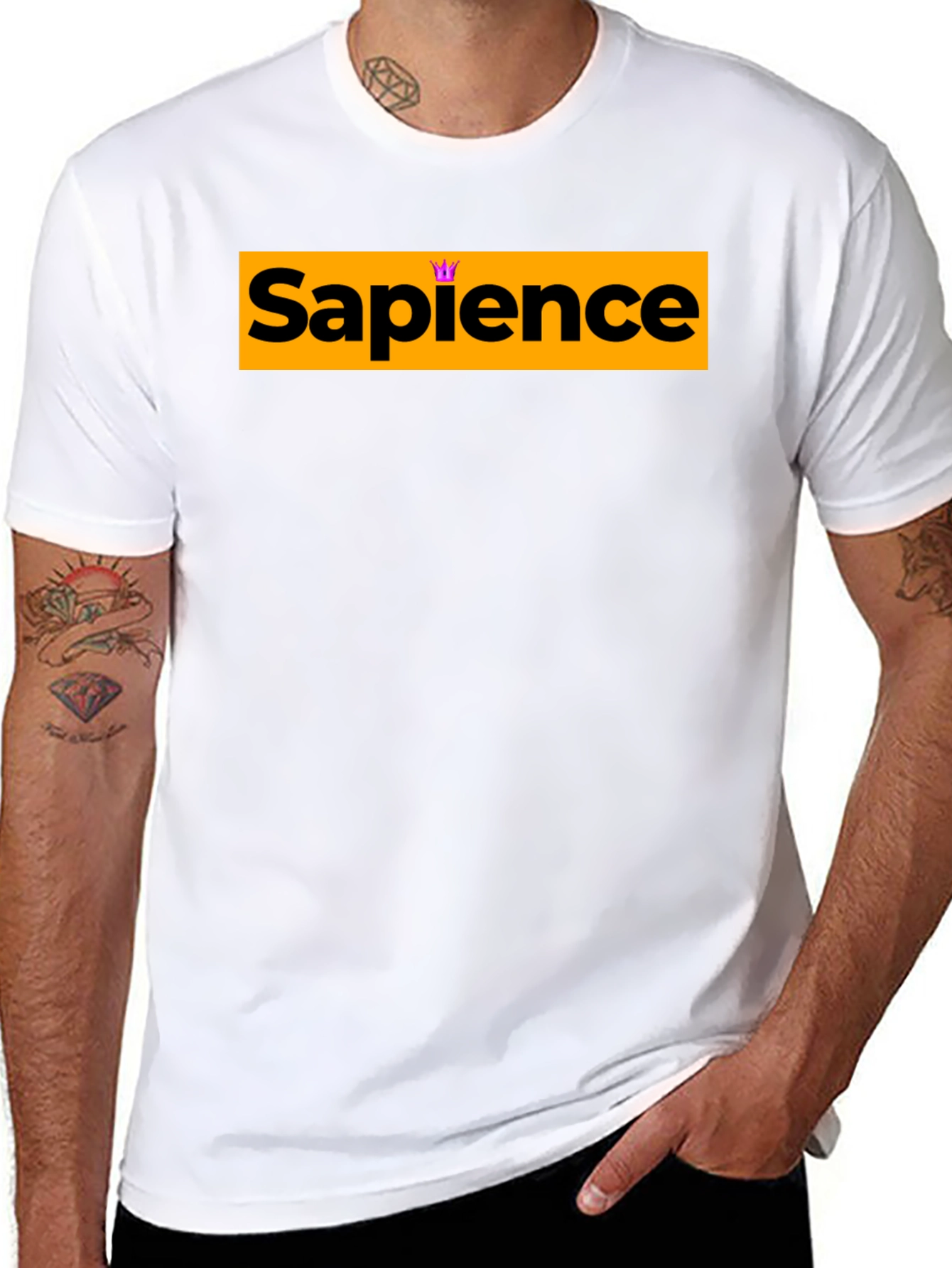 Sapience Crown Black Tee - Smart Casual