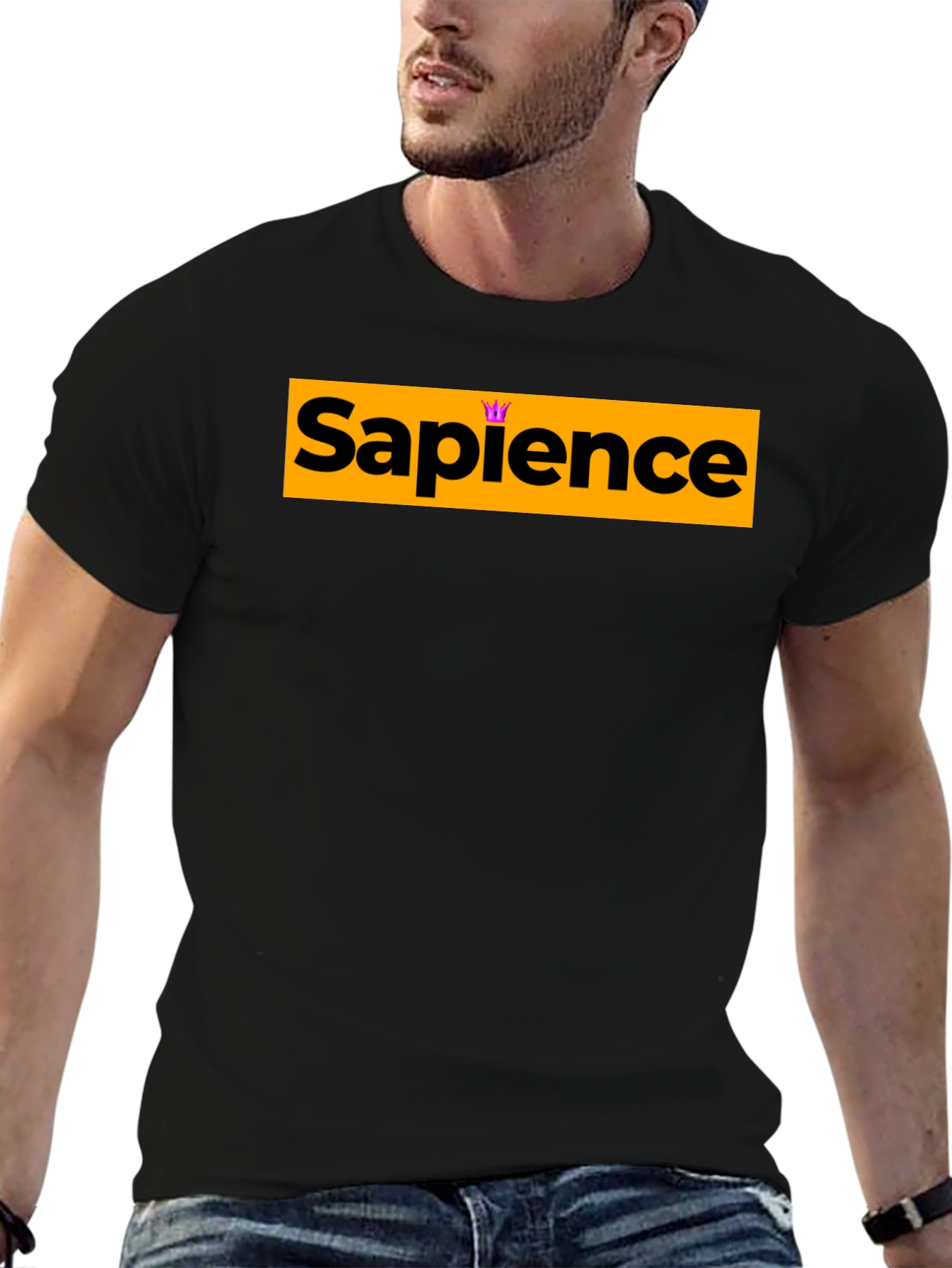 Sapience Crown Black Tee - Smart Casual