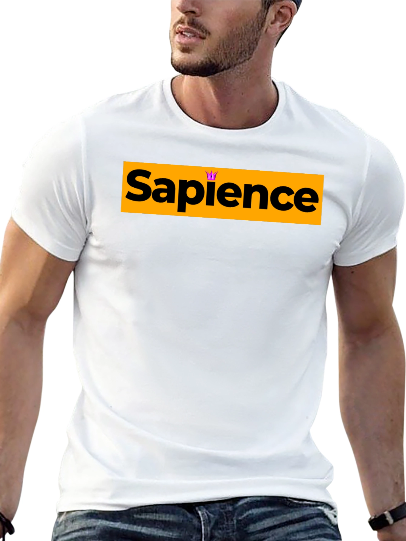 Sapience Crown Black Tee - Smart Casual