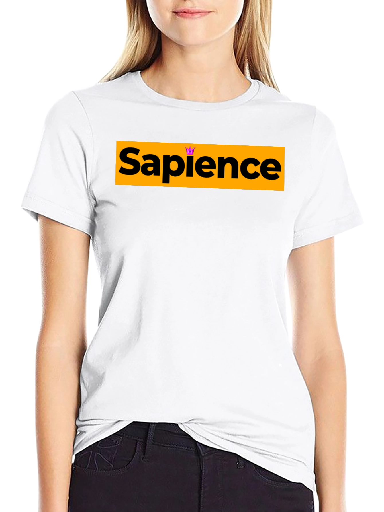 Sapience Crown Black Tee - Smart Casual