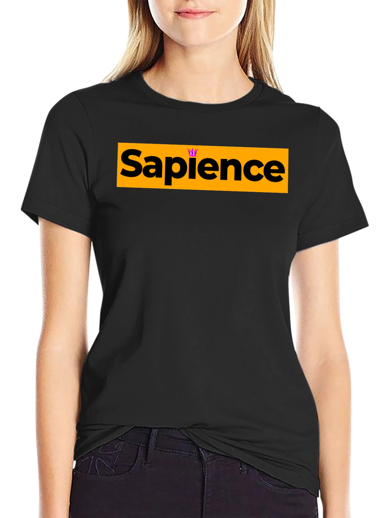 Sapience Crown Black Tee - Smart Casual