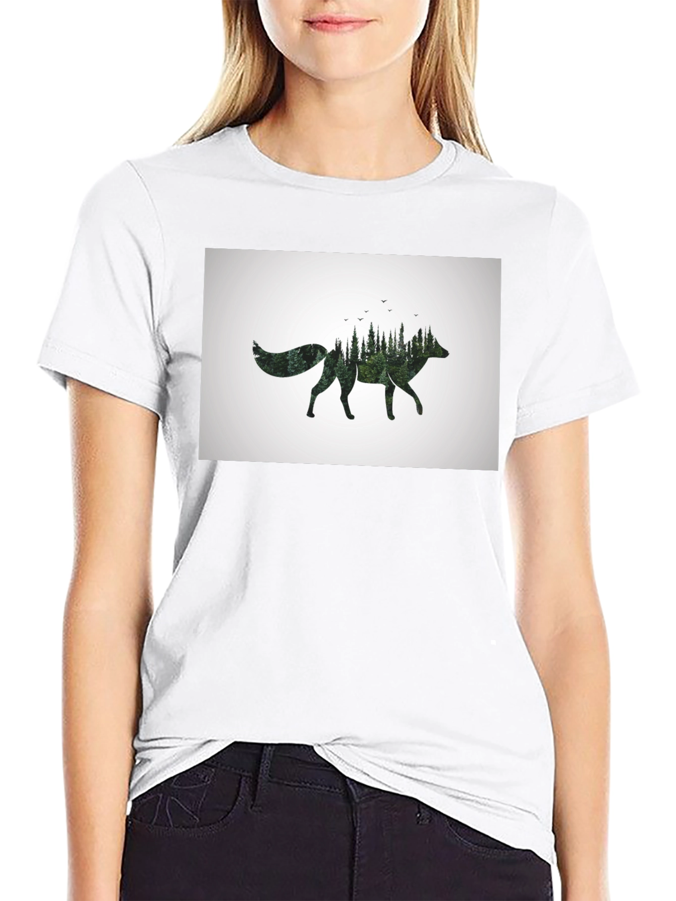 Nature Fox Graphic T-Shirt - Unisex Black Tee