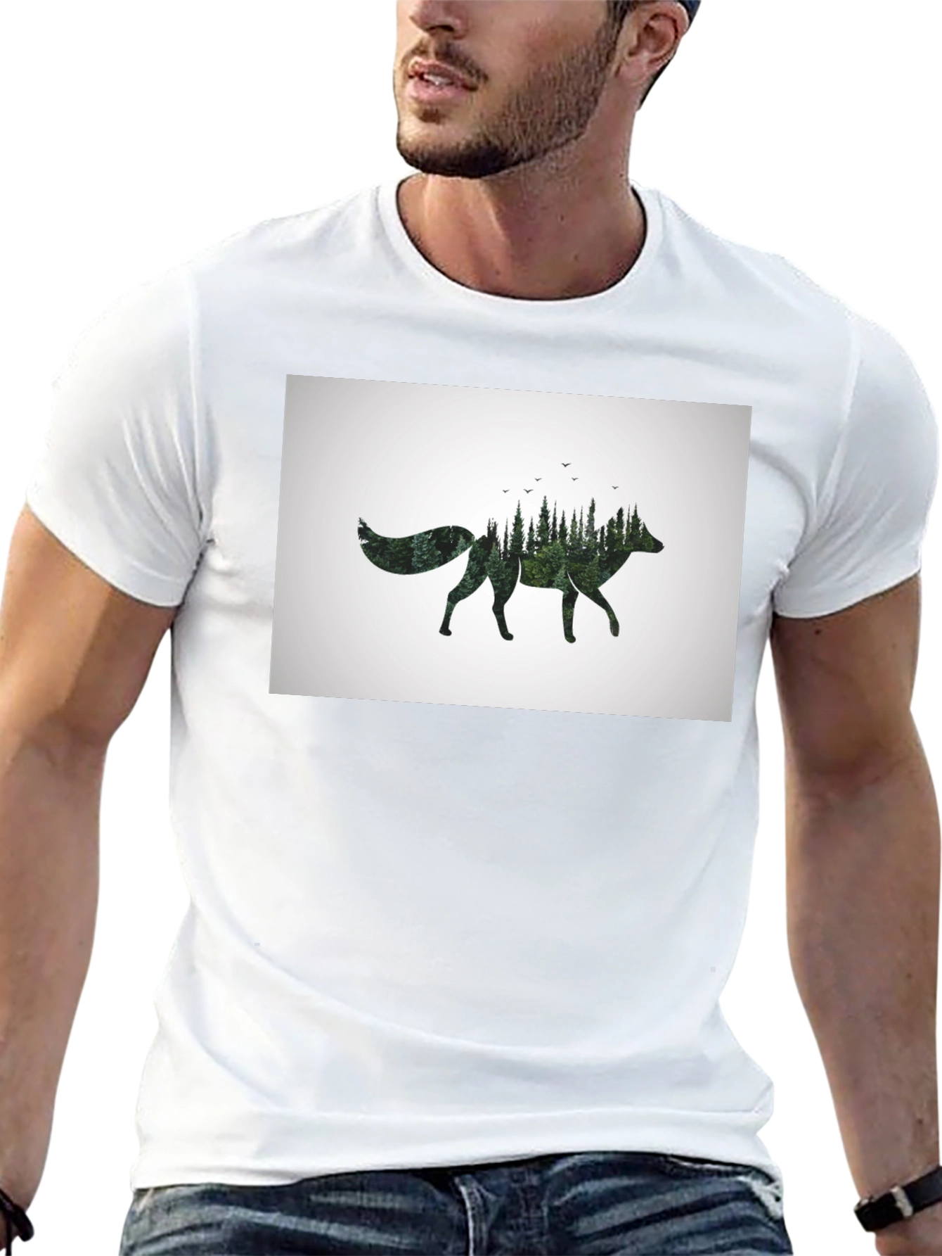 Nature Fox Graphic T-Shirt - Unisex Black Tee