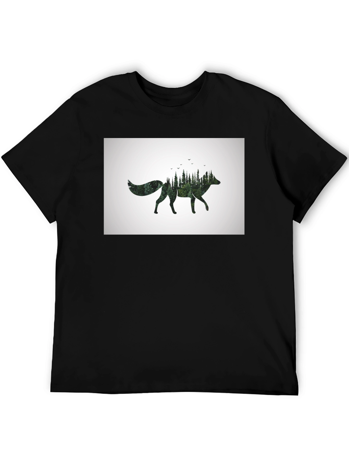 Nature Fox Graphic T-Shirt - Unisex Black Tee