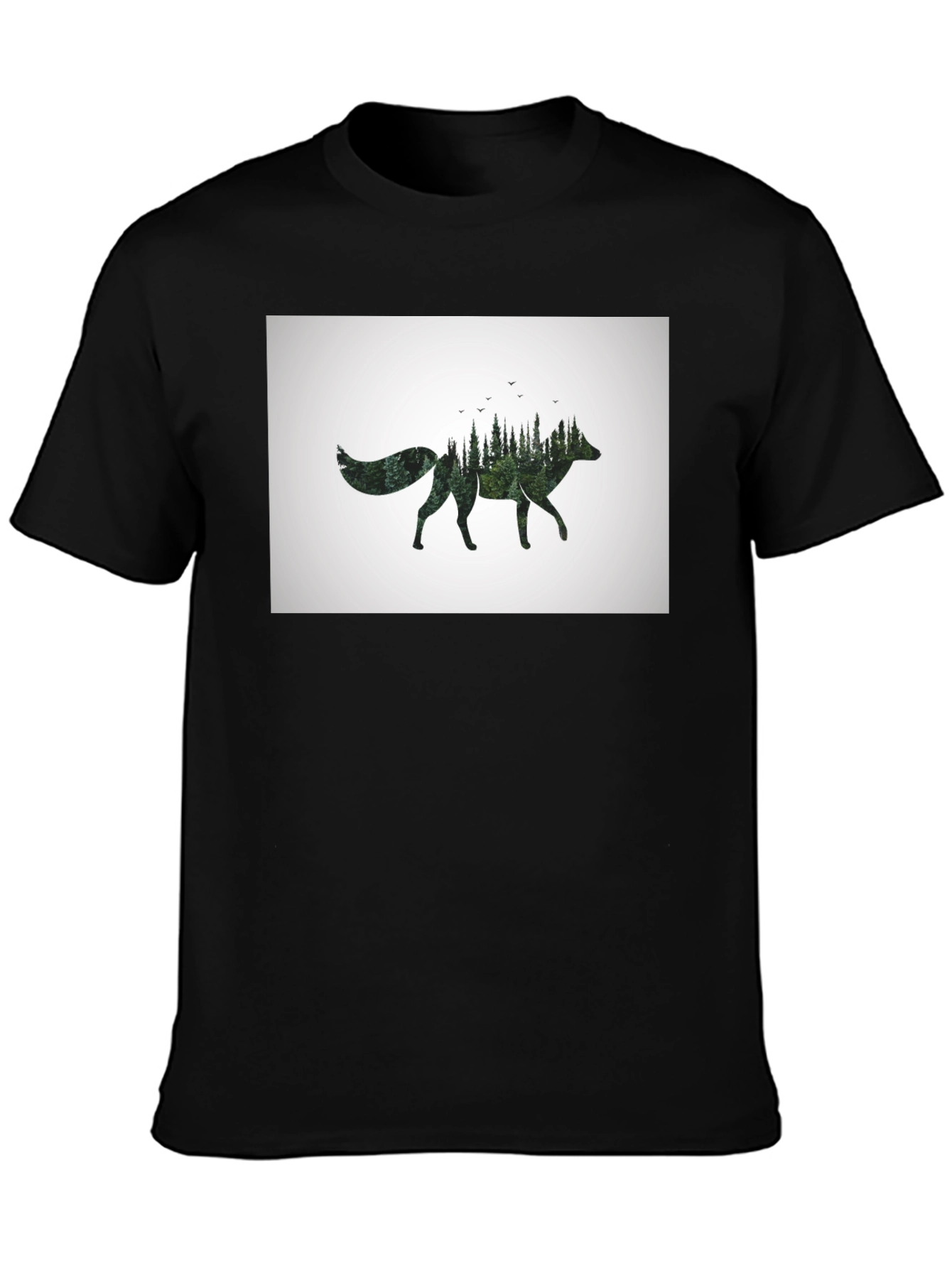Nature Fox Graphic T-Shirt - Unisex Black Tee