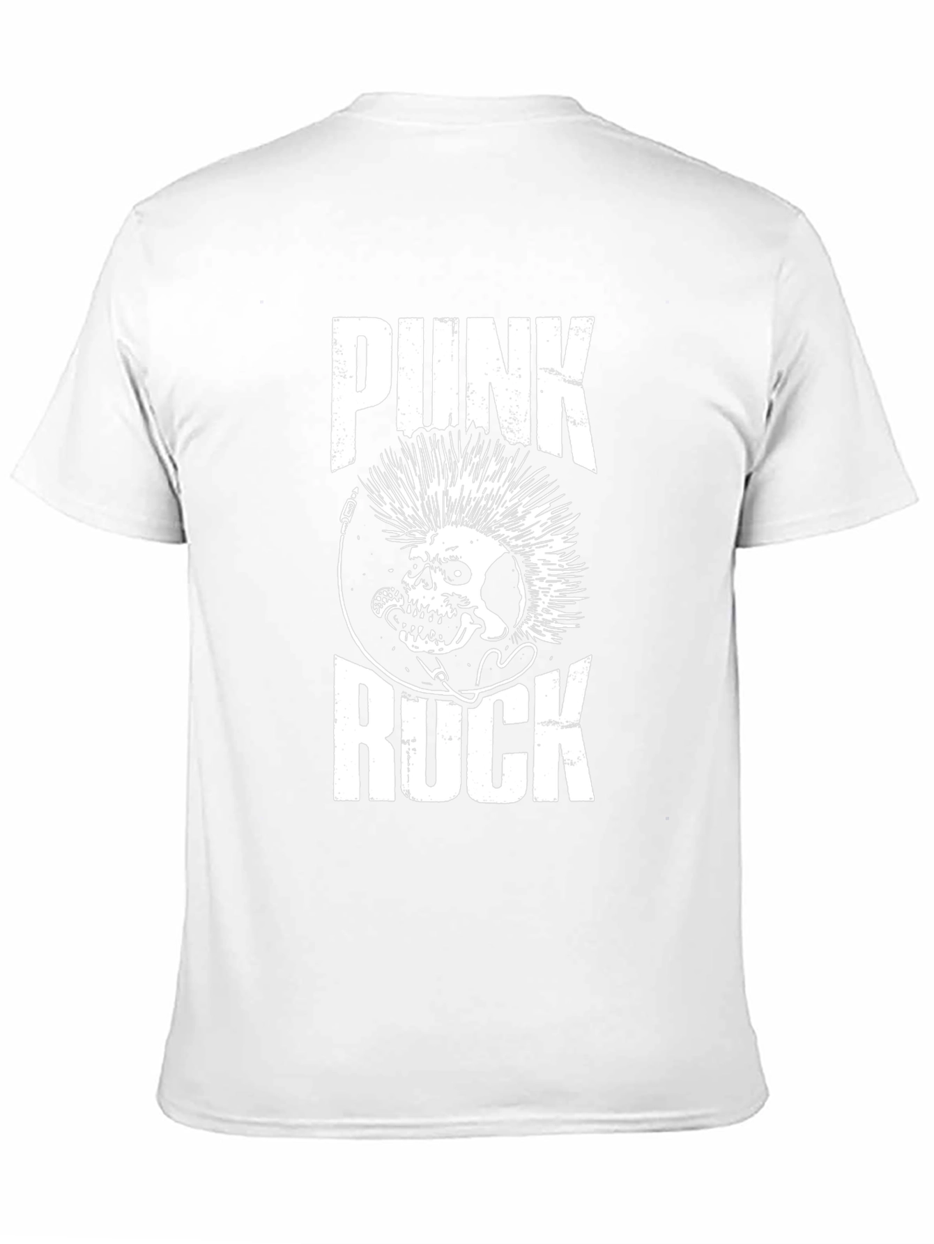 Punk Rock Skull Graphic Tee - Black