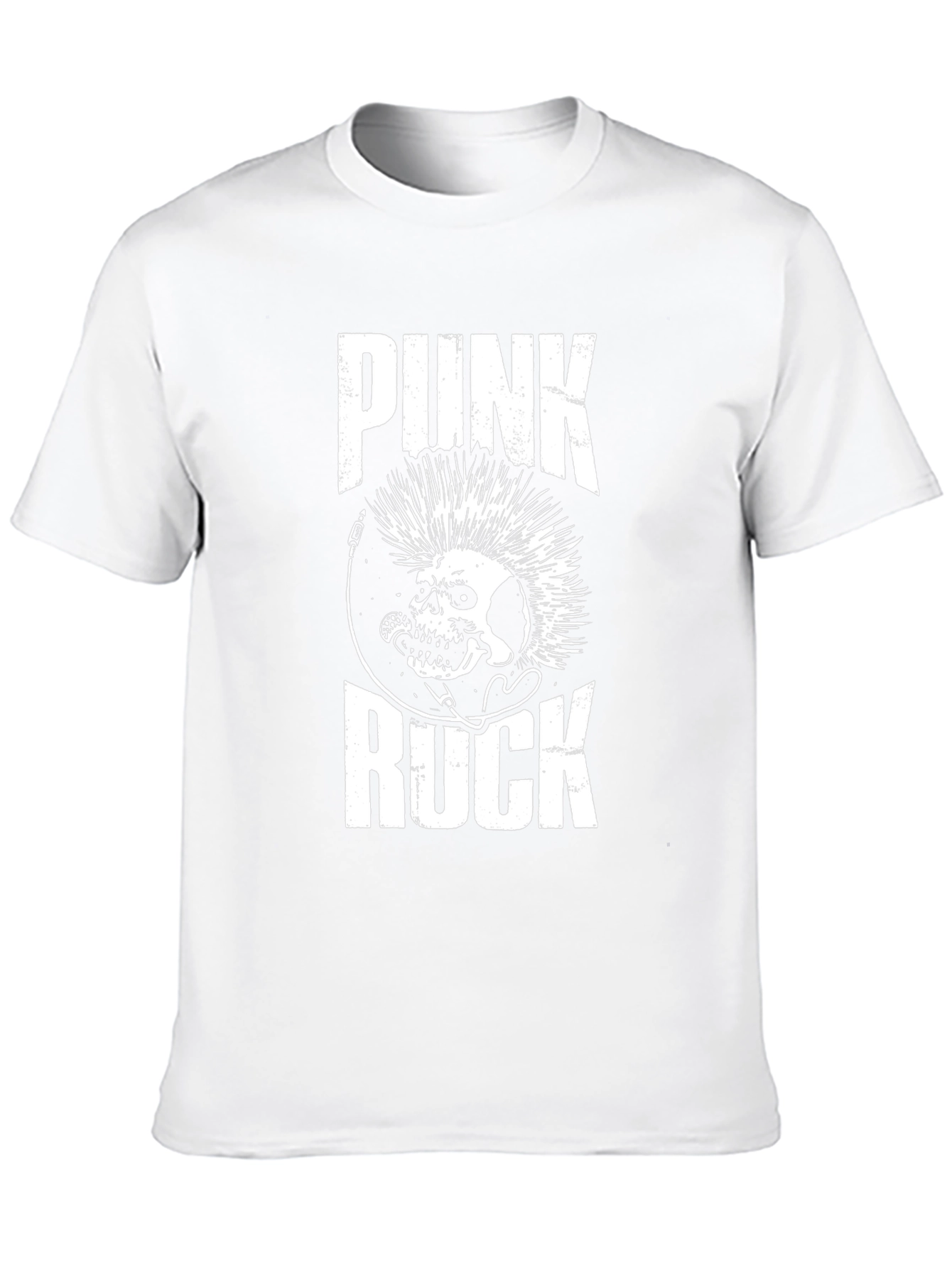 Punk Rock Skull Graphic Tee - Black