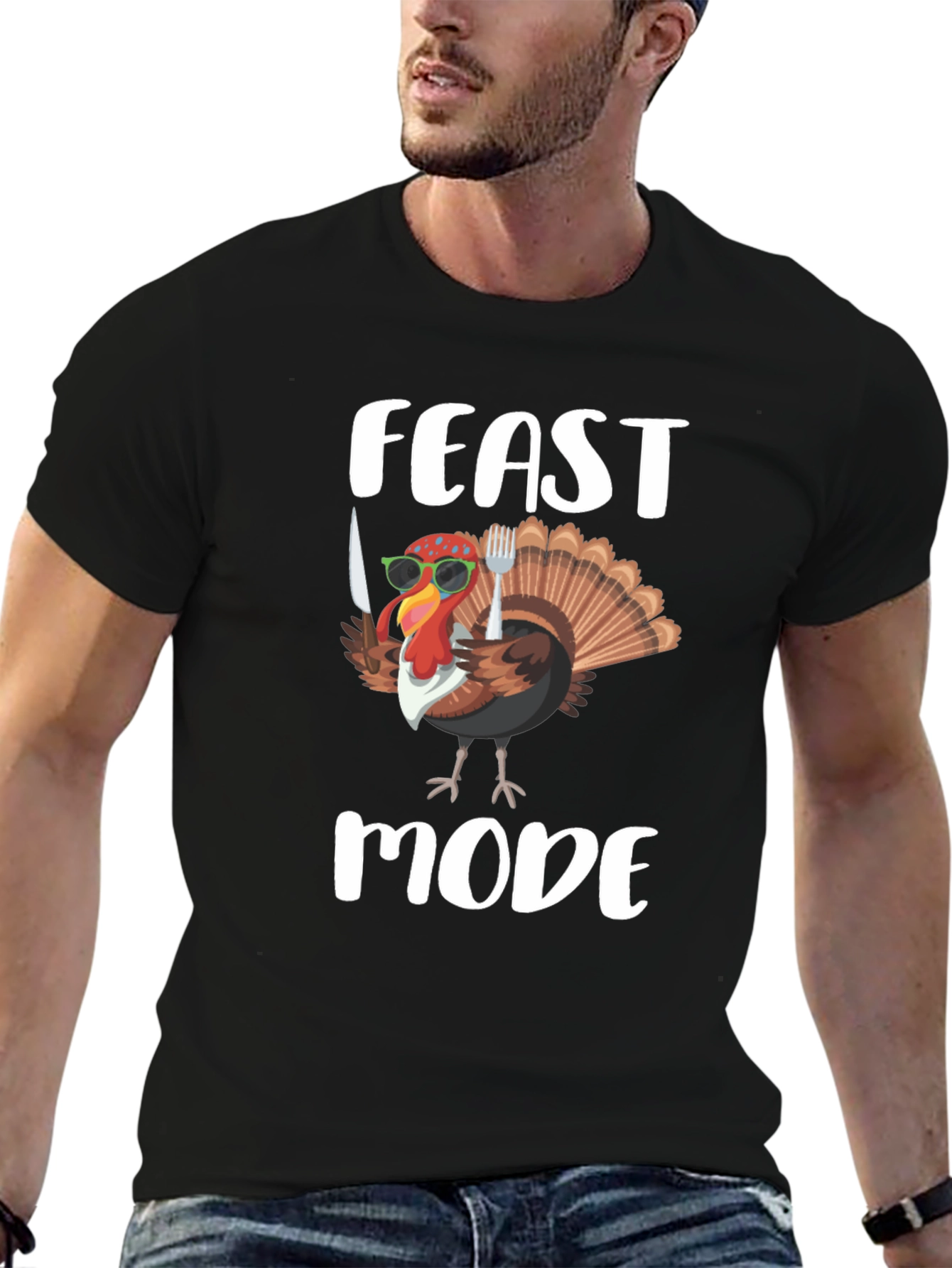 Feast Mode Turkey Graphic Tee - Thanksgiving Apparel