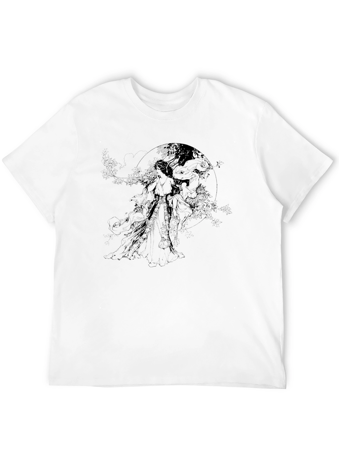 Abstract Graphic Print Mens Black T-Shirt