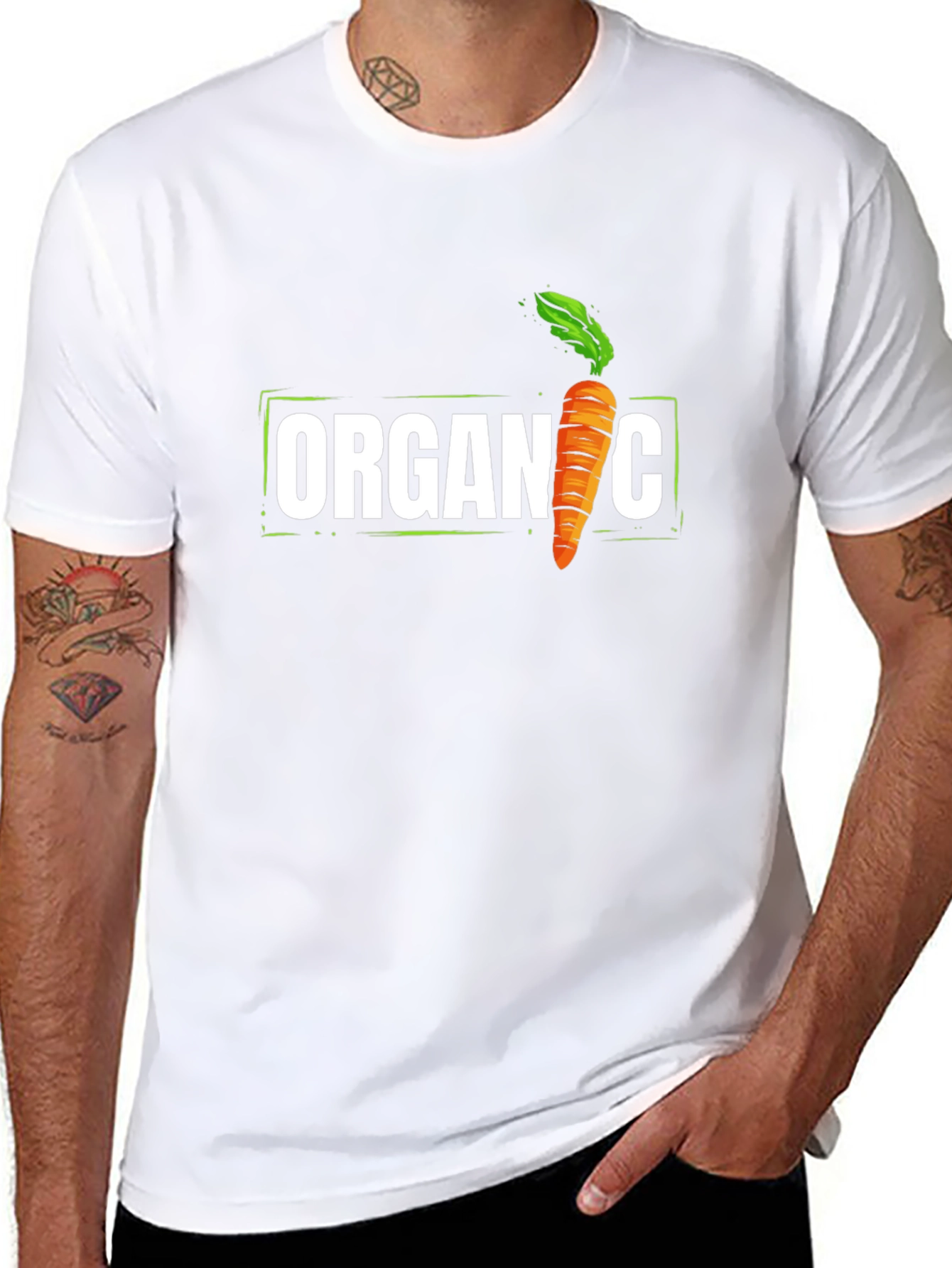 Organic Carrot Graphic T-Shirt - Fresh & Fun!