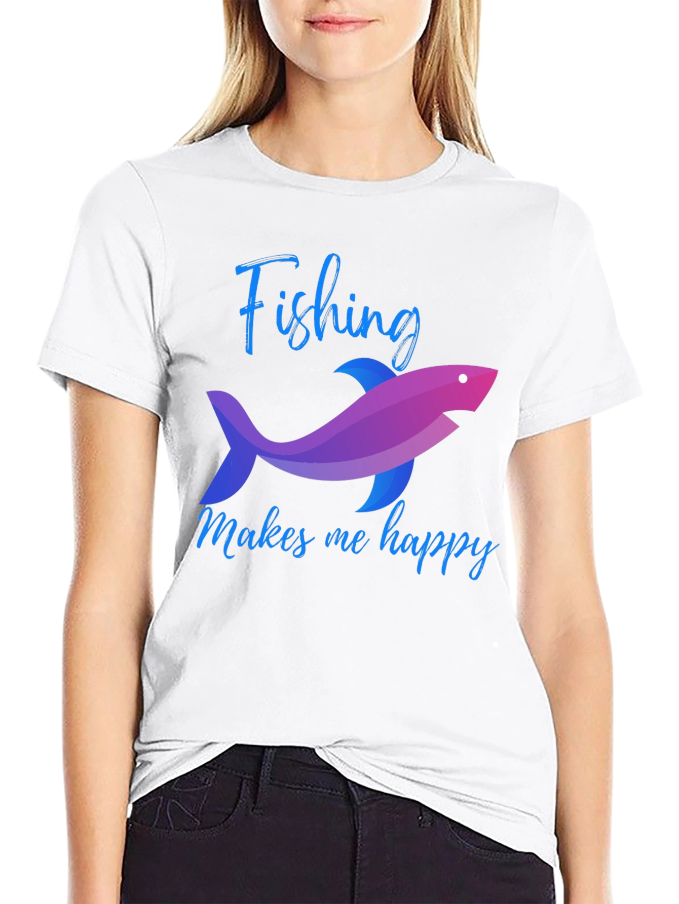 Fishing Makes Me Happy Graphic Tee