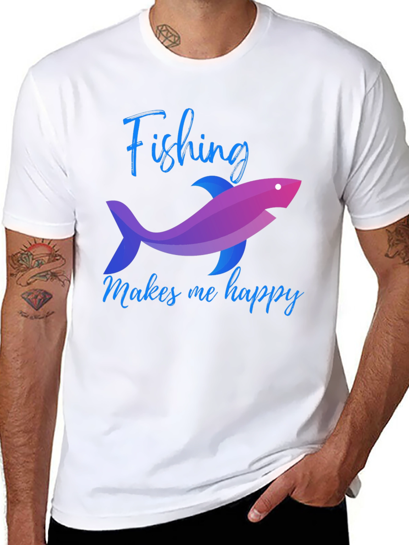 Fishing Makes Me Happy Graphic Tee