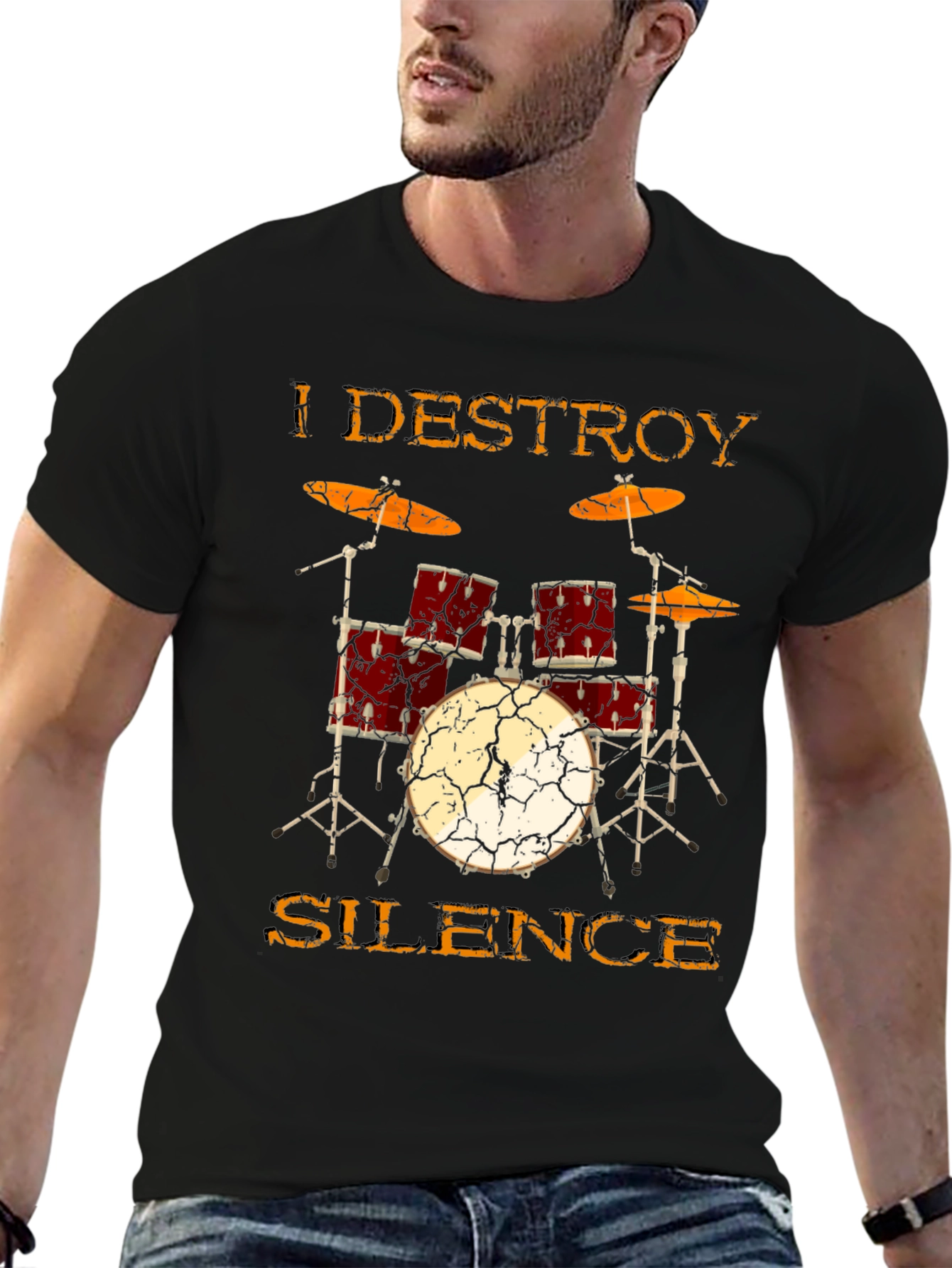 I Destroy Silence Drum Kit Graphic Tee