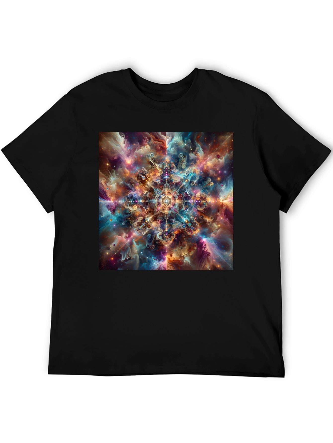 Celestial Mandala Graphic Tee - Cosmic Design