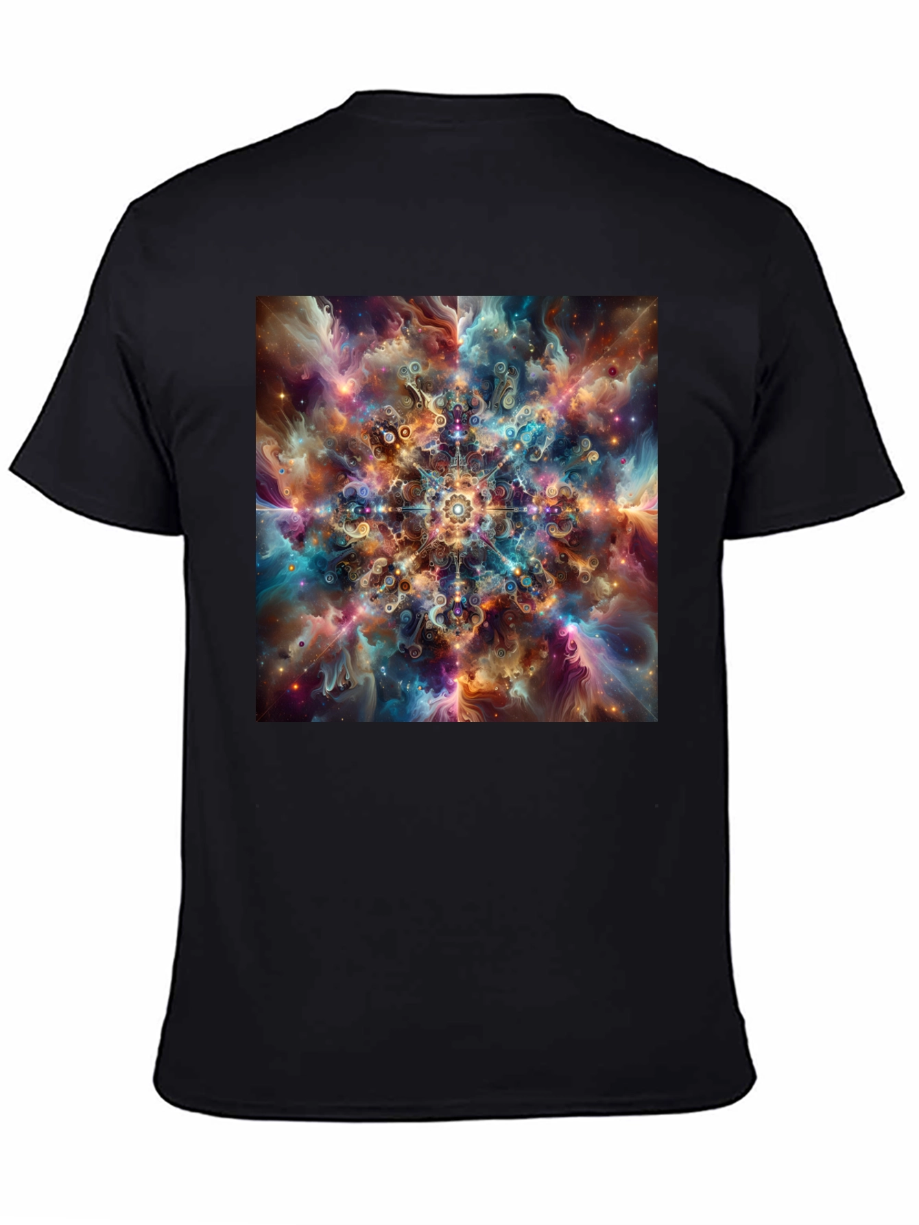 Celestial Mandala Graphic Tee - Cosmic Design
