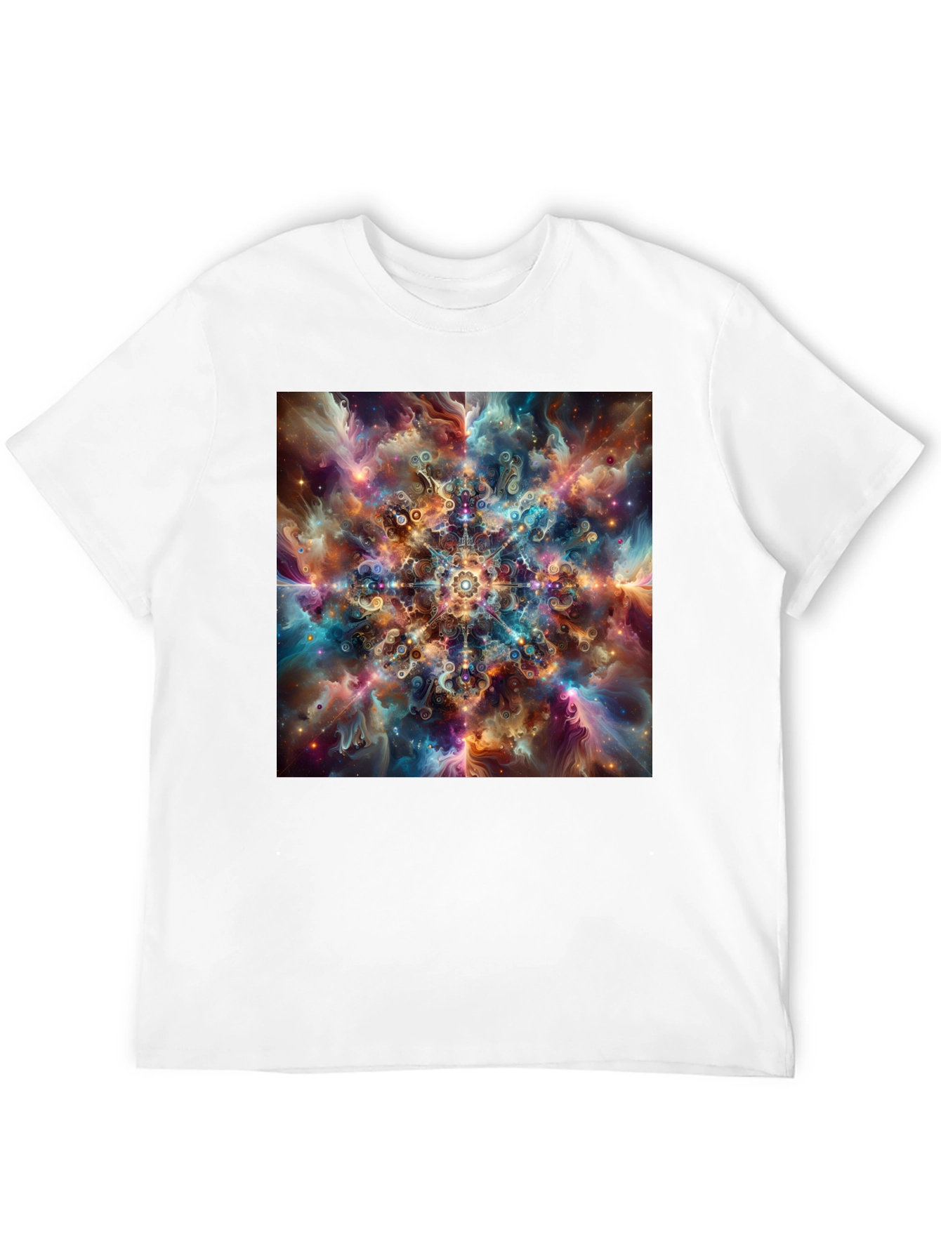 Celestial Mandala Graphic Tee - Cosmic Design