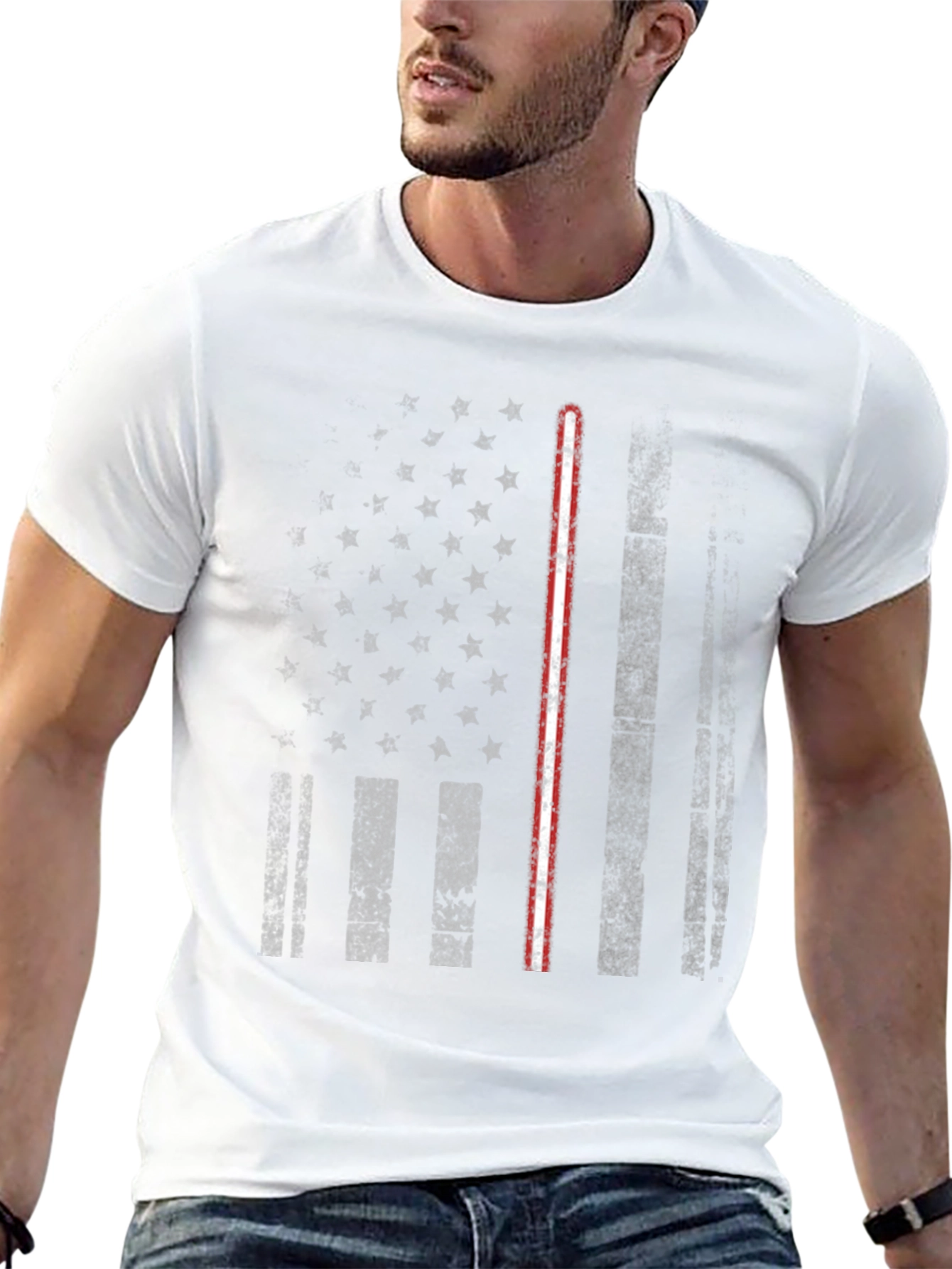 Thin Red Line American Flag T-Shirt