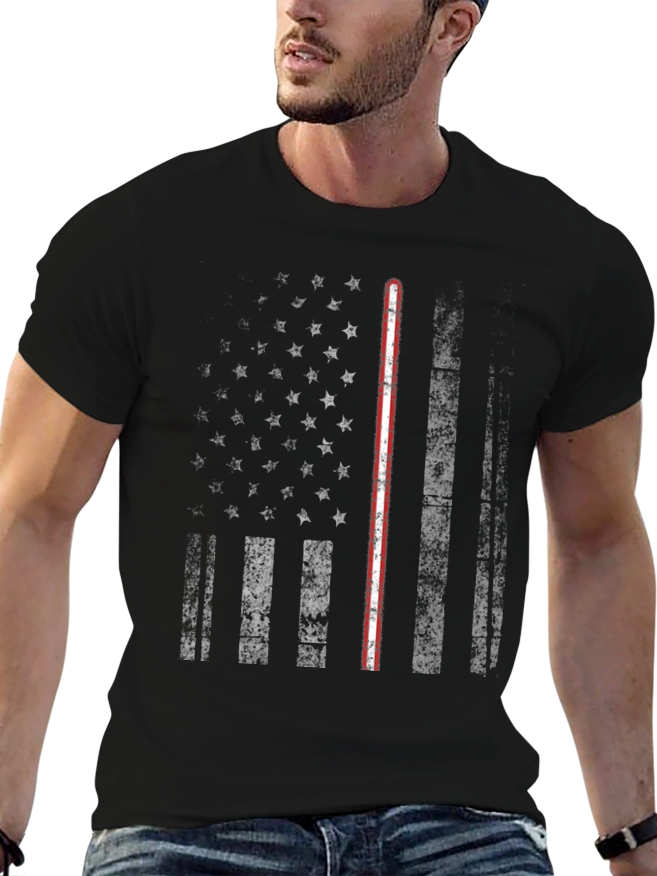 Thin Red Line American Flag T-Shirt