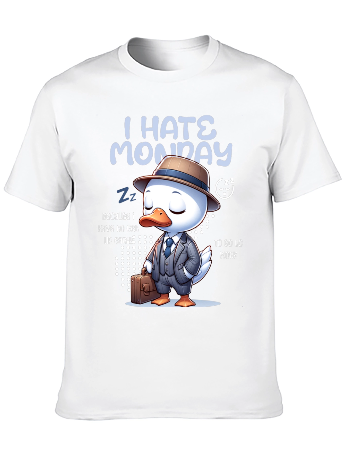 I Hate Monday T-Shirt with Business Duck Design