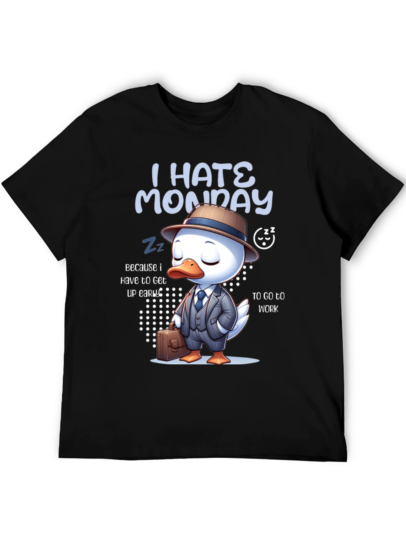I Hate Monday T-Shirt with Business Duck Design