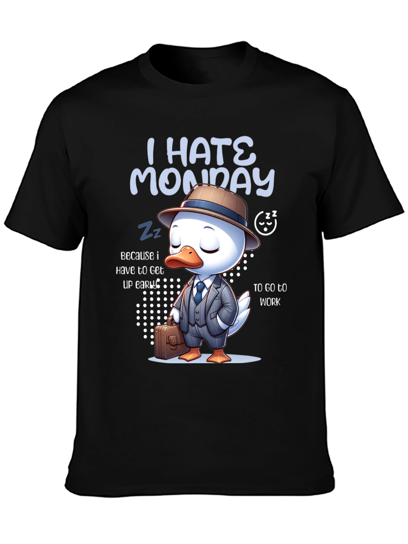 I Hate Monday T-Shirt with Business Duck Design